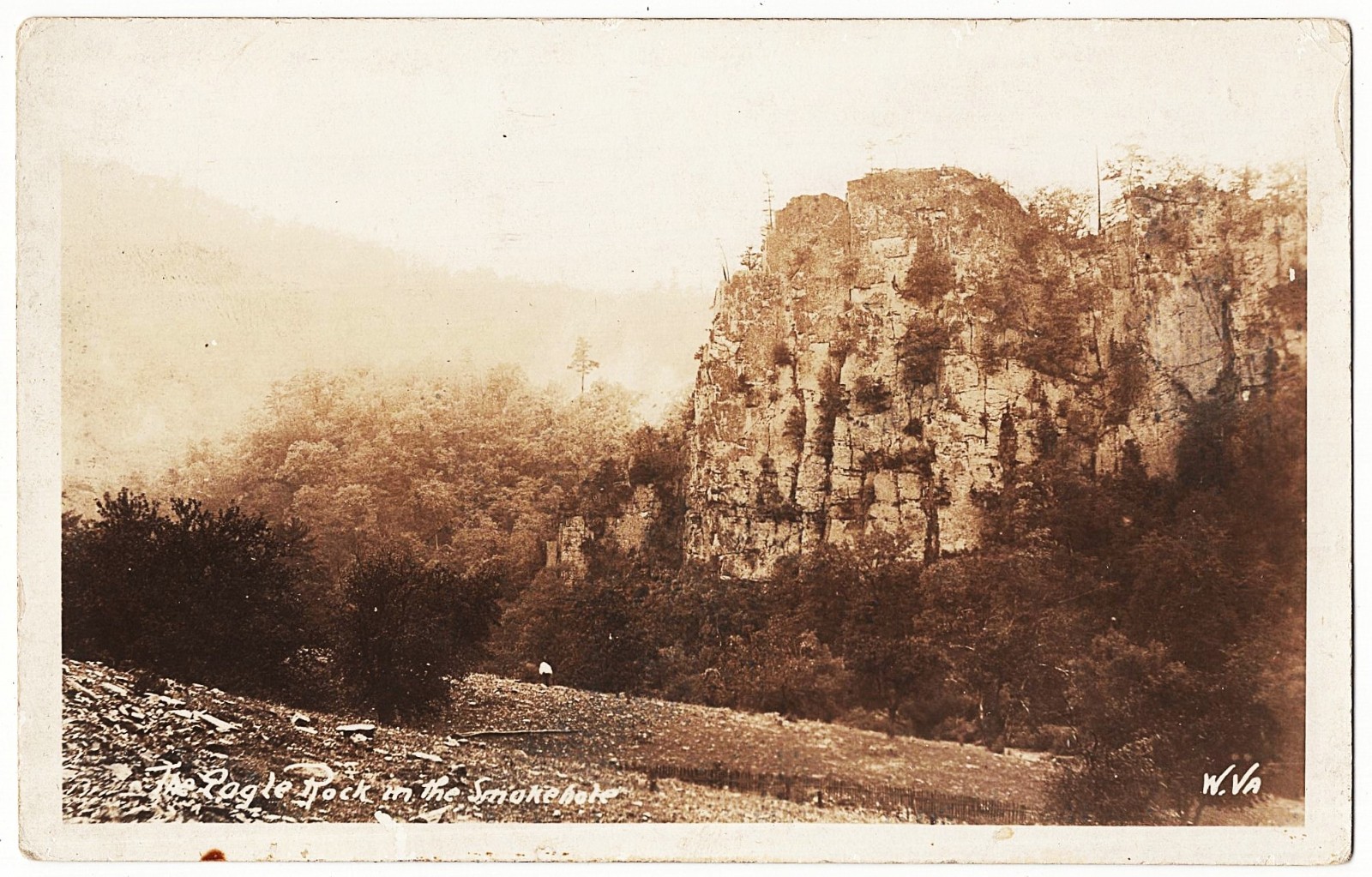 real photo Smoke Hole Canyon WV Pendleton County - The Eagle Rock 1930s pc RPPC real photo Smoke Hole Canyon WV Pendleton County - The Eagle Rock 1930s pc RPPC