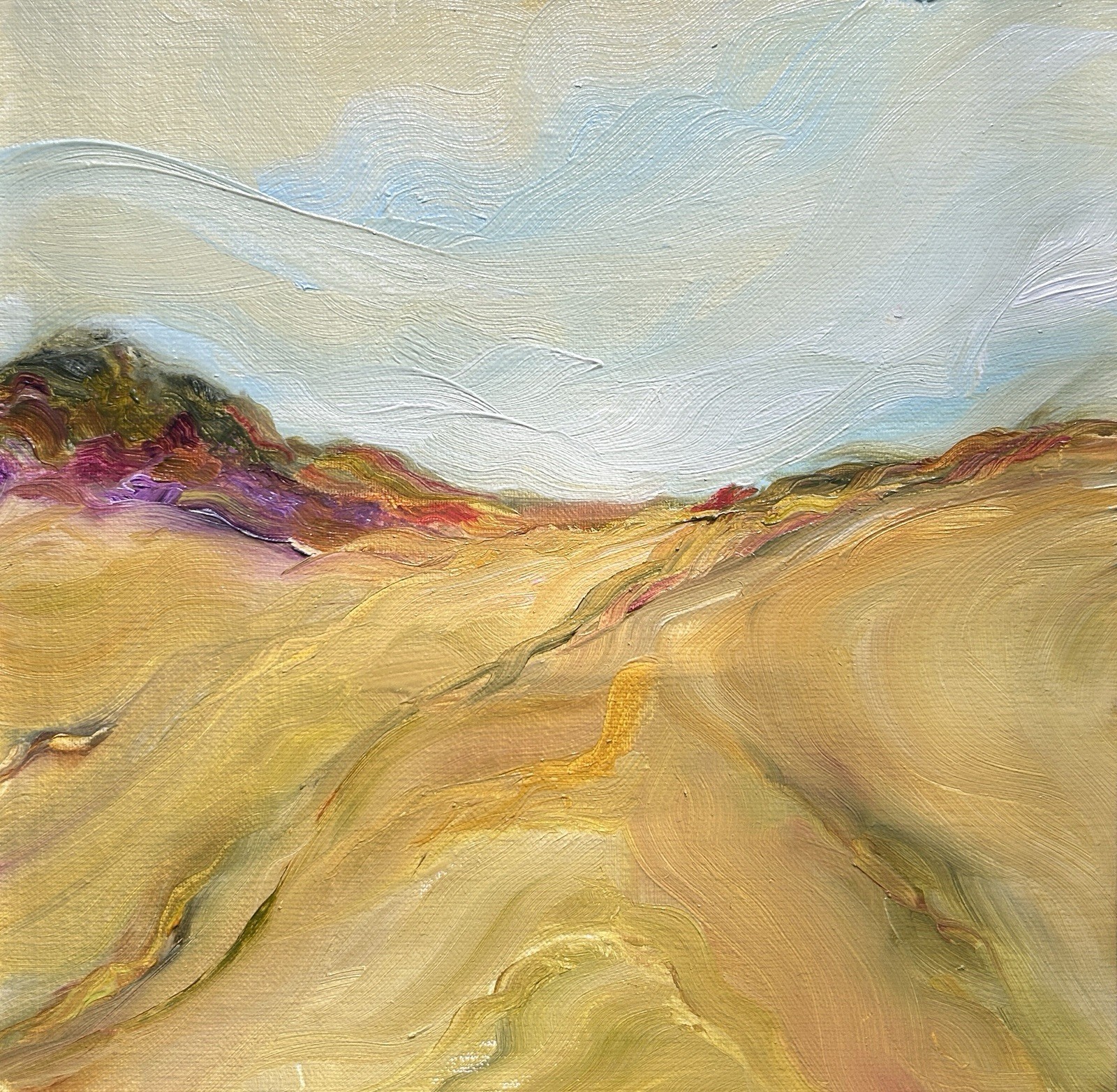 Original painting - AUTUMN DANCE  - landscape on linen canvas