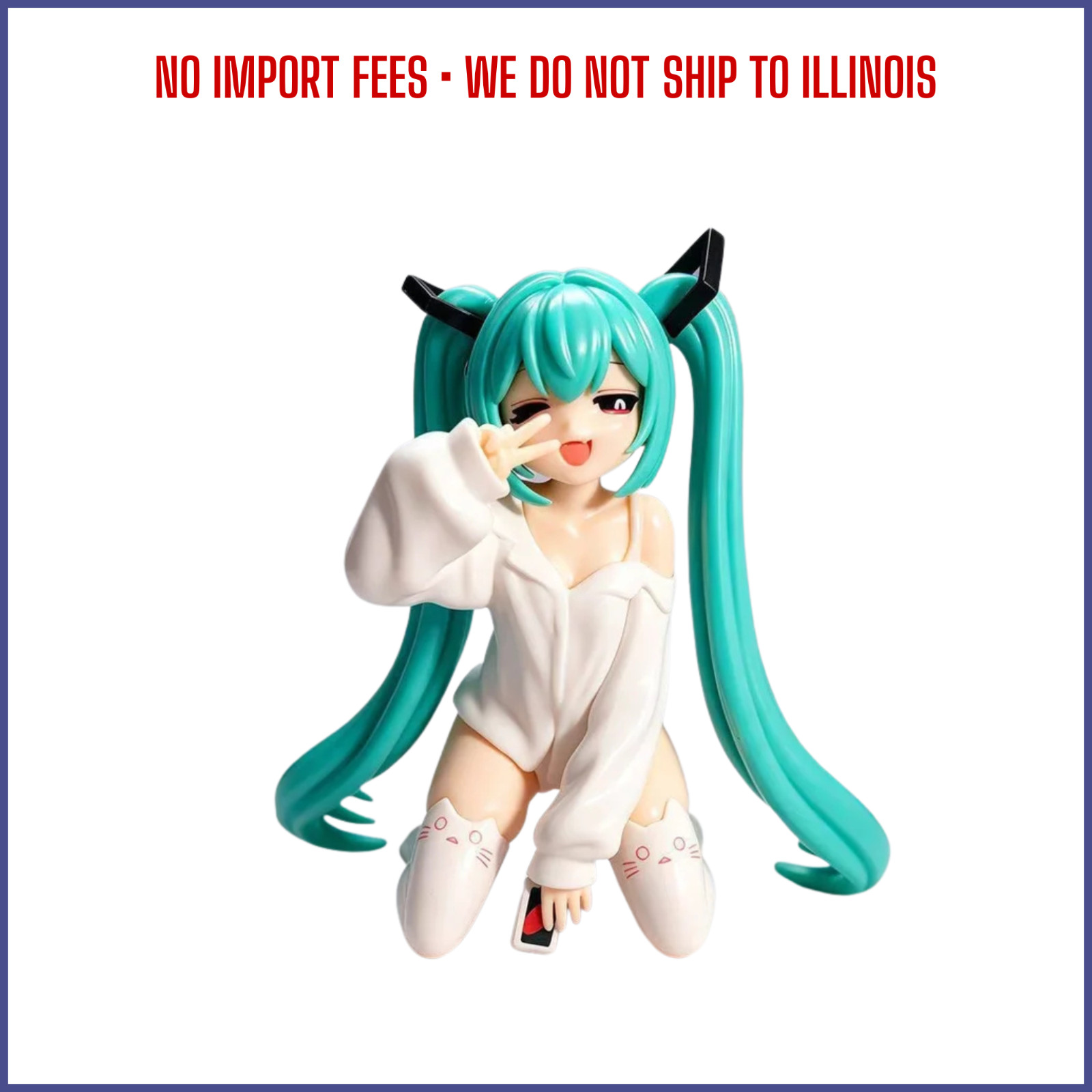 12cm Hatsune Miku Anime Figure GK Model White Pajama Collectible Statue Ornament