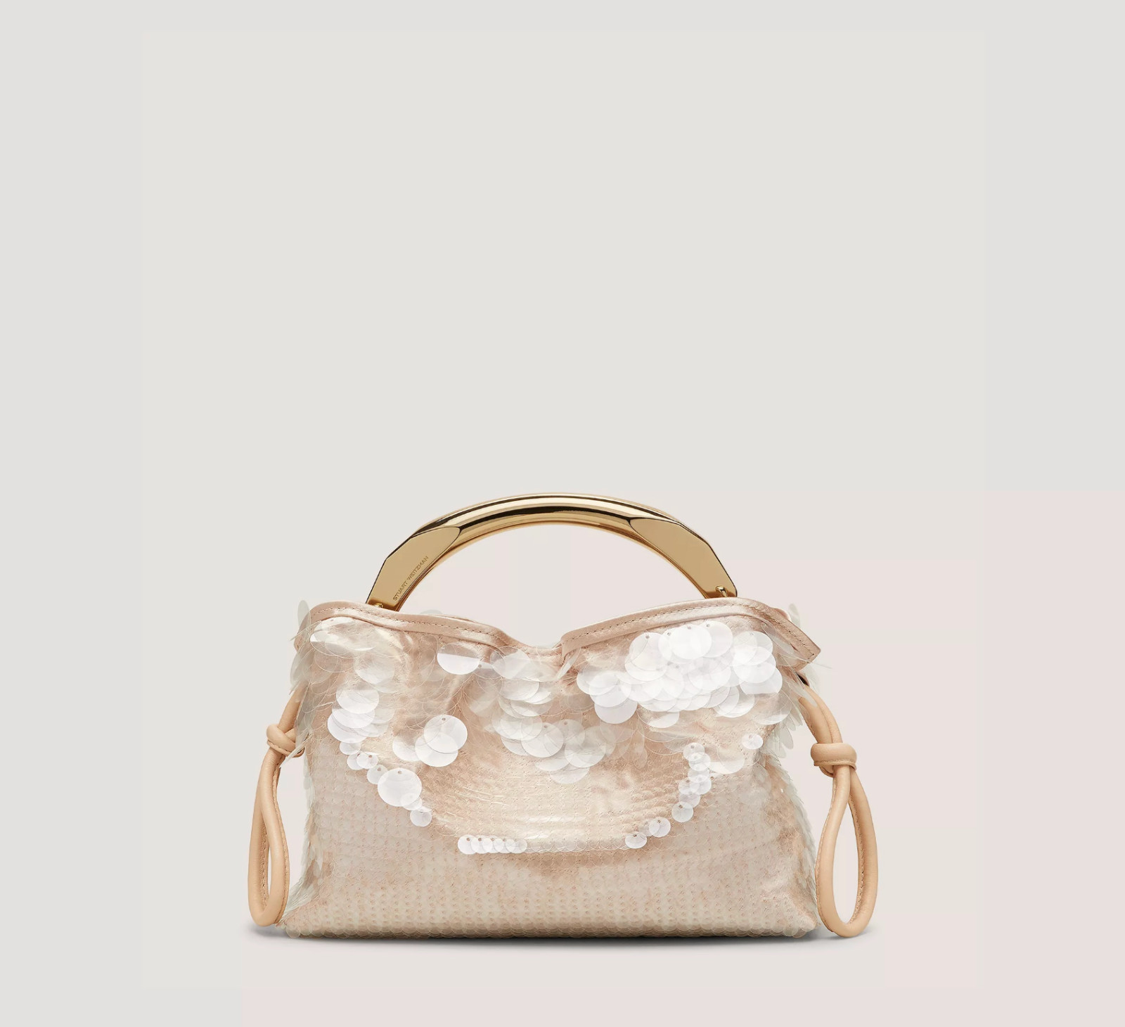 Stuart Weitzman Mia Mini Arc Bag Champagne Gold Sequin shoulder crossbody Bag Stuart Weitzman Mia Mini Arc Bag Champagne Gold Sequin shoulder crossbody Bag