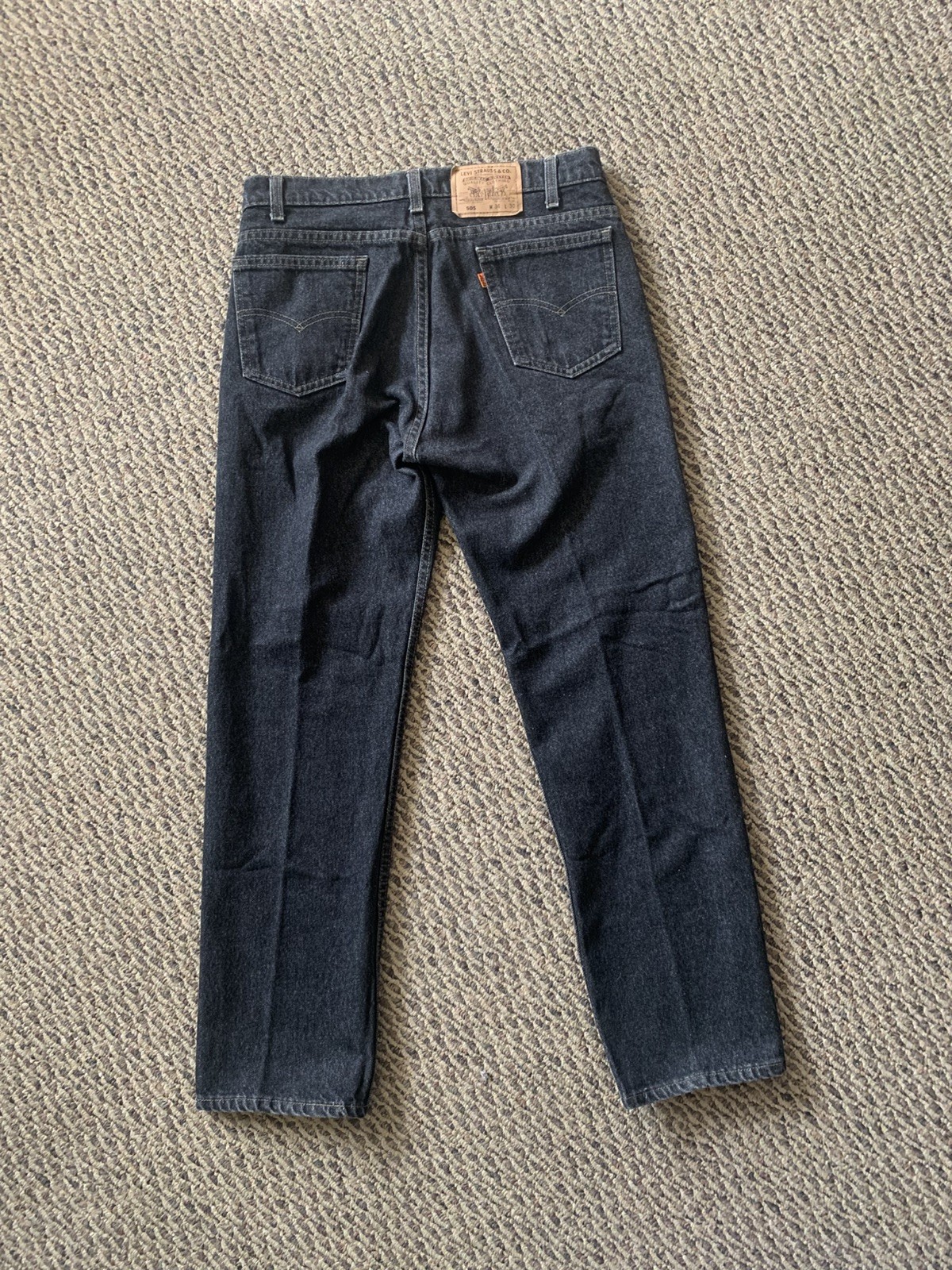 Vintage 1996 Levi\'s 505 Jeans 34x32 Black Stone Wash Distressed Faded Denim USA Vintage 1996 Levi\'s 505 Jeans 34x32 Black Stone Wash Distressed Faded Denim USA