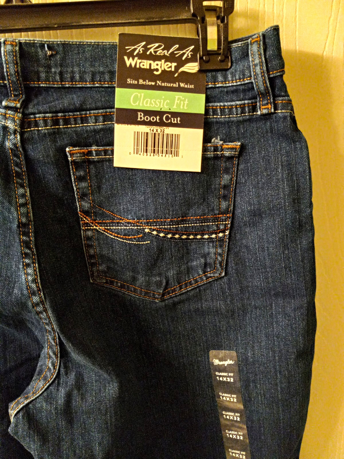 Wrangler Women’s Classic Fit Bootcut Jeans Size 14 Dark Wash Cotton Denim