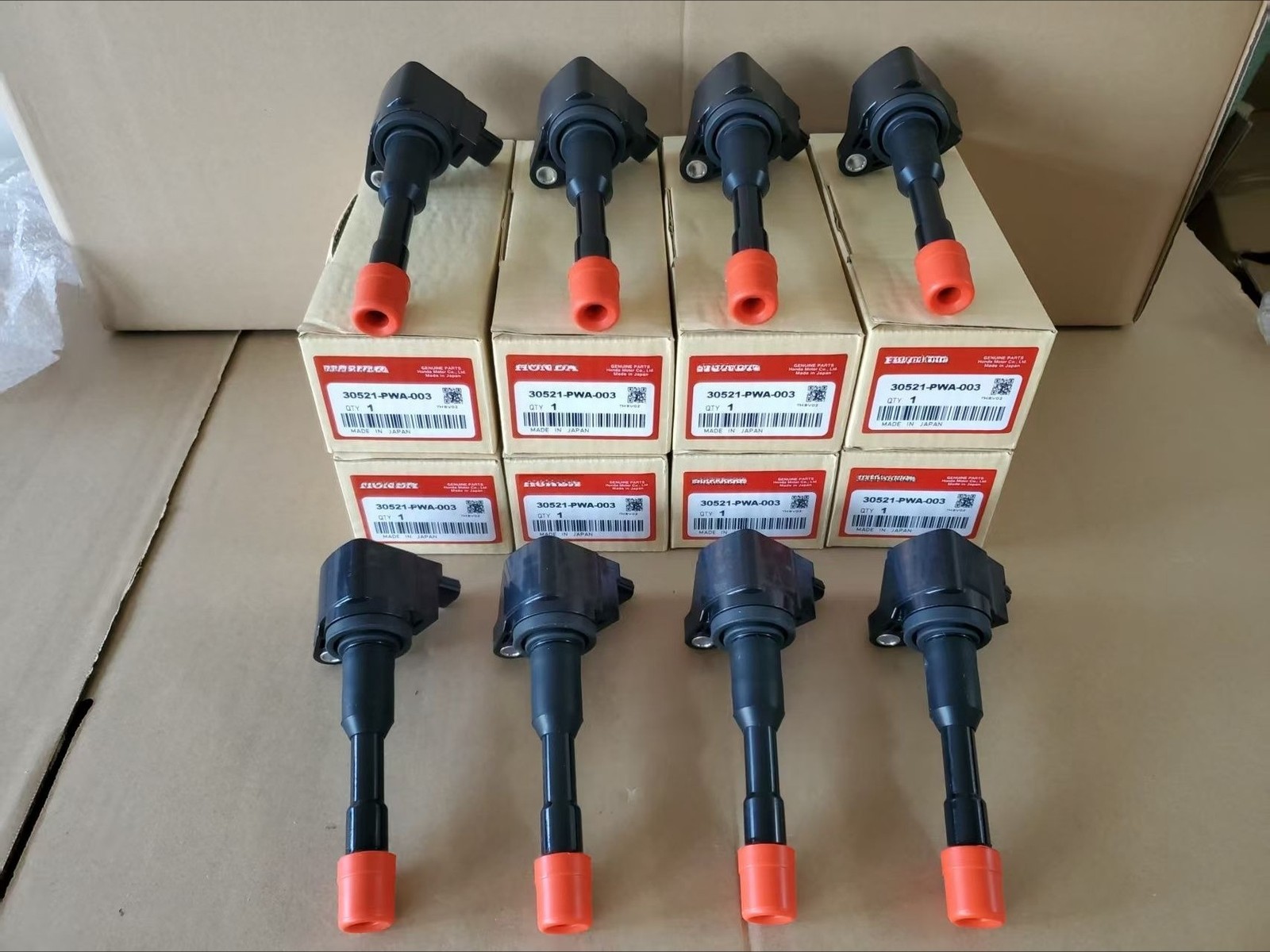 GENUINE HITACHI x8 FRONT & REAR Ignition Coils For 2003-2011 Honda Civic 1.3L I4