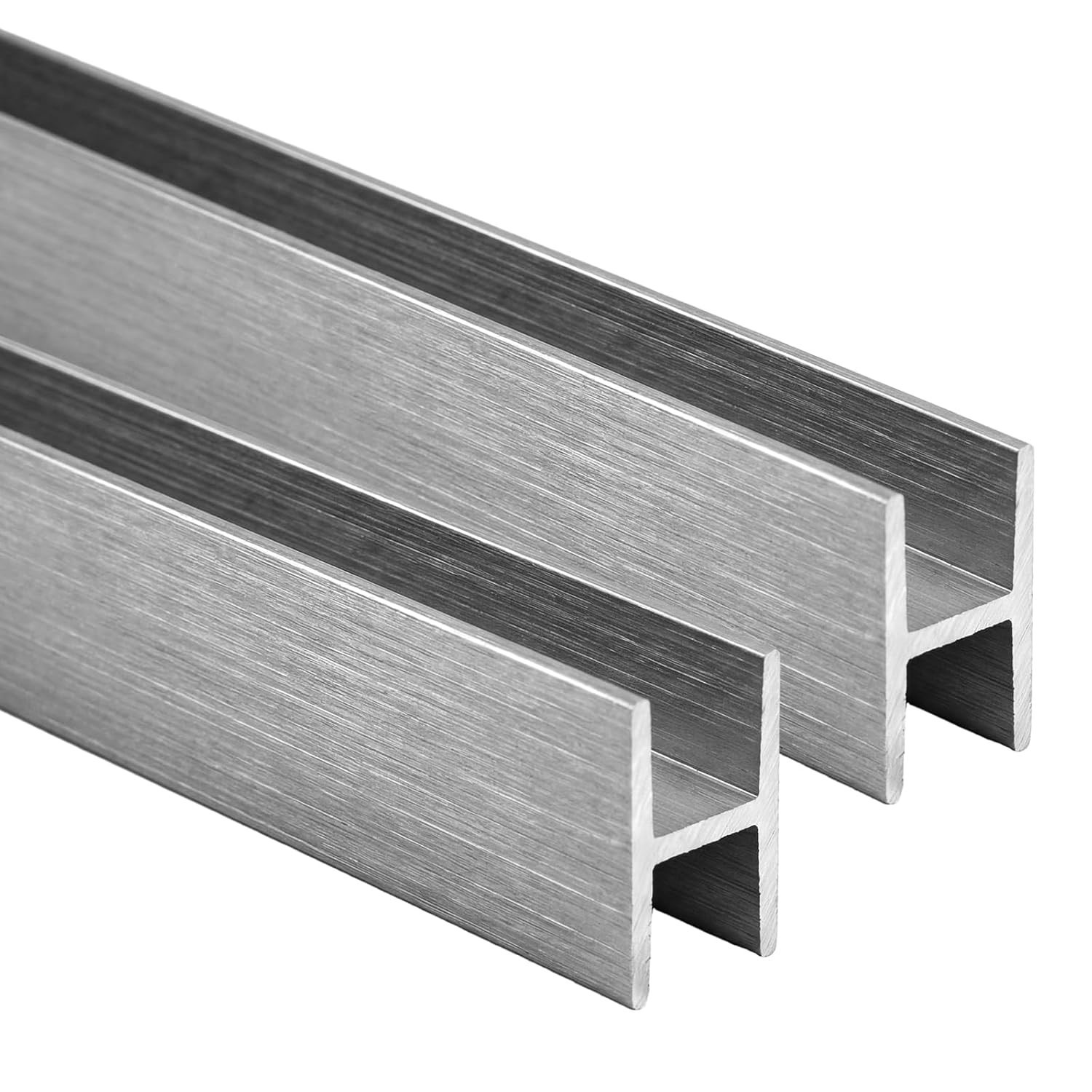Wesiti 2-Pack 4ft 1/4in Aluminum H Channel Molding 6063-T6 Silver