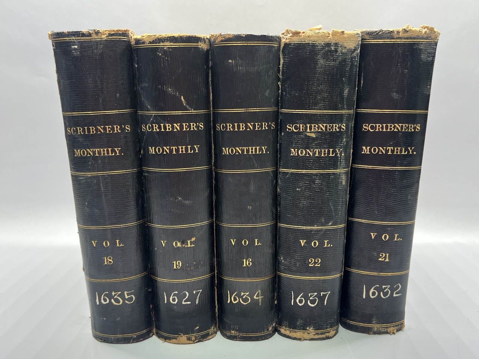 SCRIBNER\'S MONTHLY Lot of 5 Bound Vol, Conducted by J.G. Holland,Illustrated