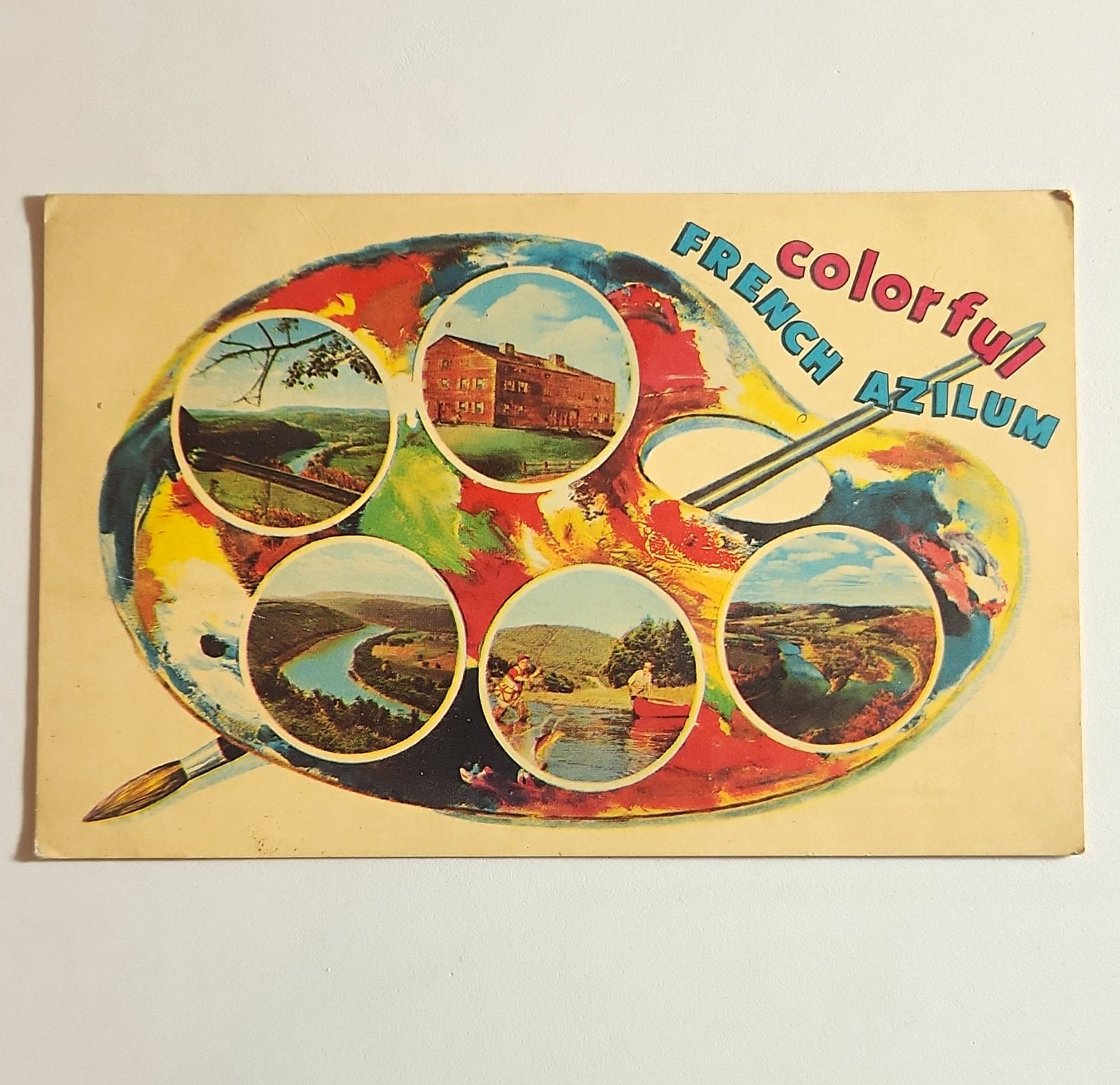 Joe Kast Greetings From French Azilum PA Postcard Lithograph Unposted Joe Kast Greetings From French Azilum PA Postcard Lithograph Unposted