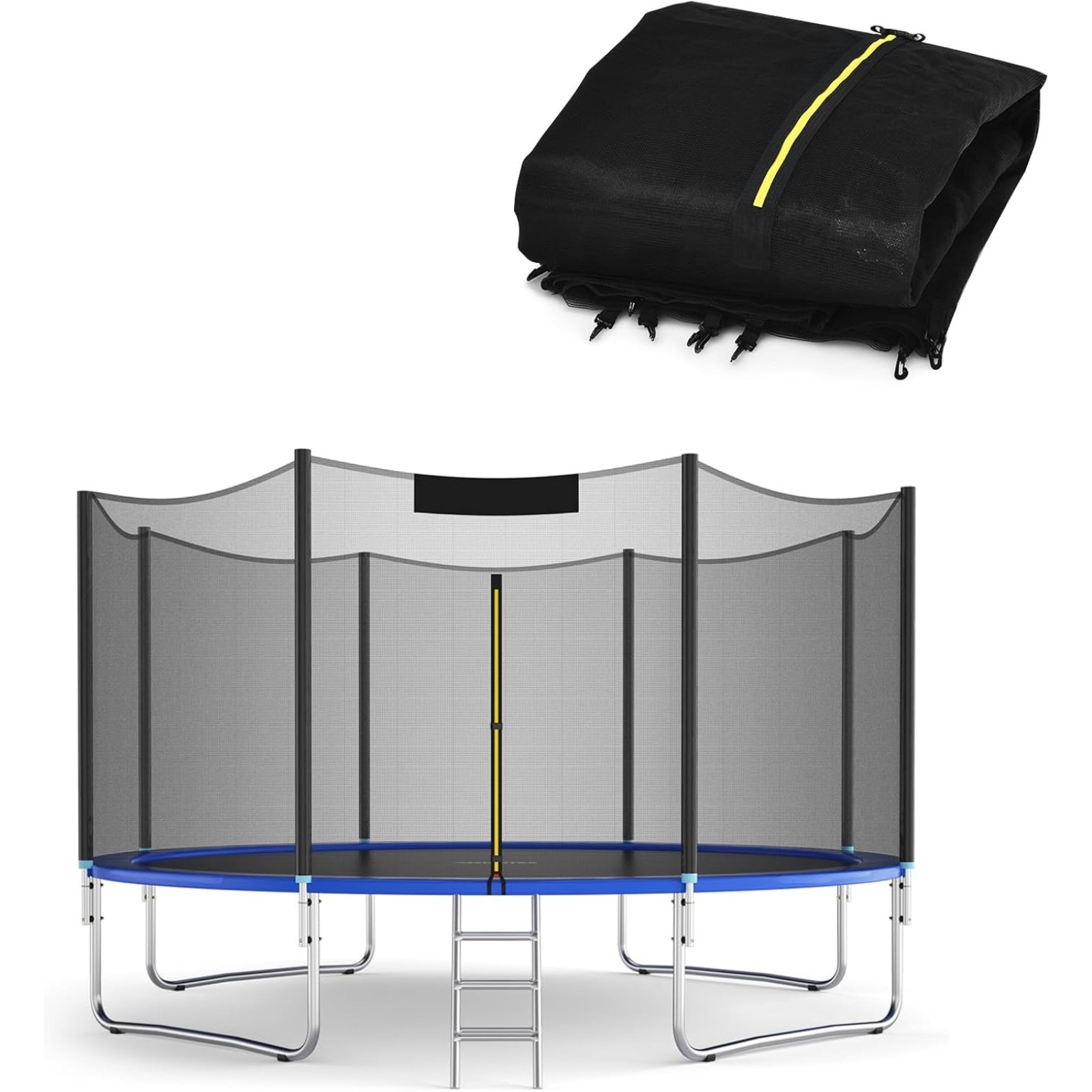Multi-size weather trampoline net with zipper buckles for straight poles Multi-size weather trampoline net with zipper buckles for straight poles