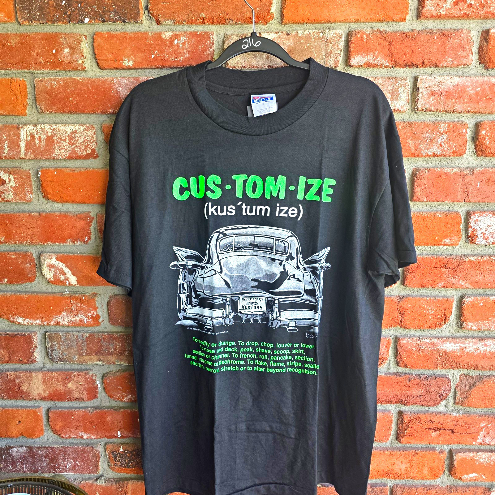 Vintage 90s West Coast Kustoms \'Cus·tom·ize\' T-Shirt - Large - Deadstock Vintage 90s West Coast Kustoms \'Cus·tom·ize\' T-Shirt - Large - Deadstock