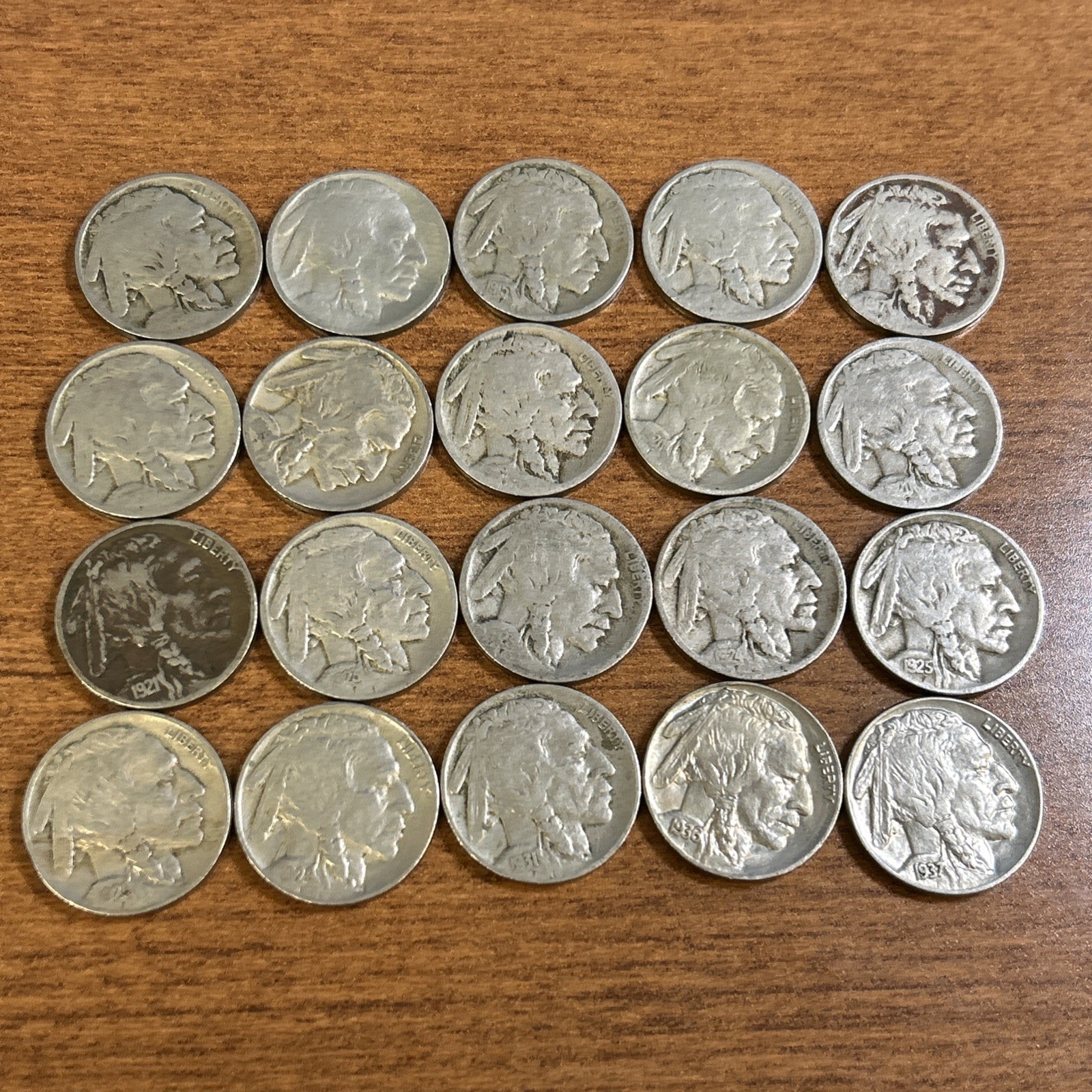 20 Buffalo Nickels 1913 1914-S 1915 1916-S 1919-S 1923-S 1924-D 1931-S etc 20 Buffalo Nickels 1913 1914-S 1915 1916-S 1919-S 1923-S 1924-D 1931-S etc