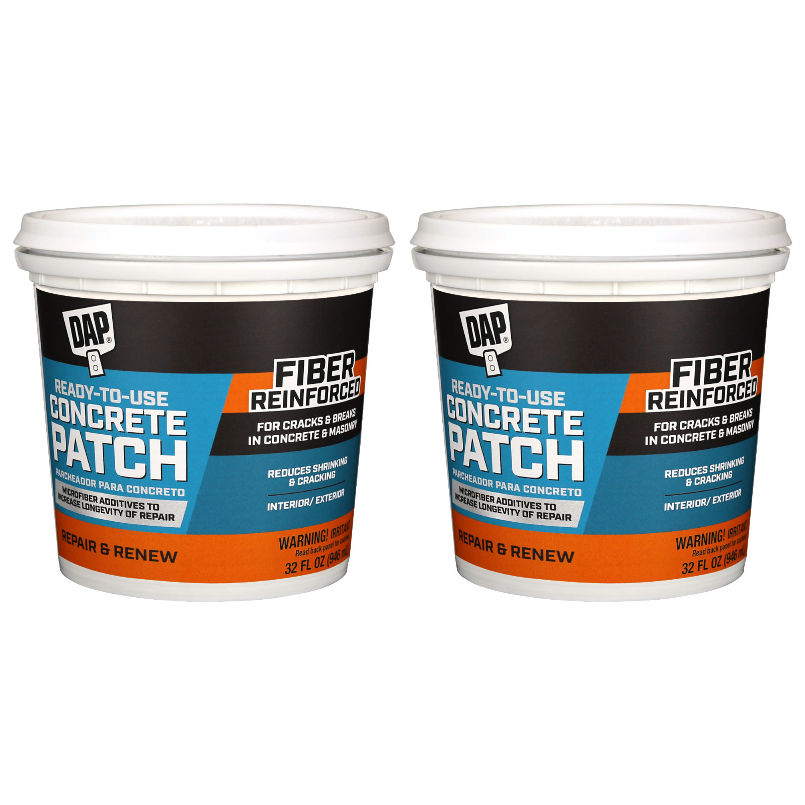 DAP Ready-Mixed Concrete Patch 32 oz Gray Cement Tub 2-Pack DAP Ready-Mixed Concrete Patch 32 oz Gray Cement Tub 2-Pack