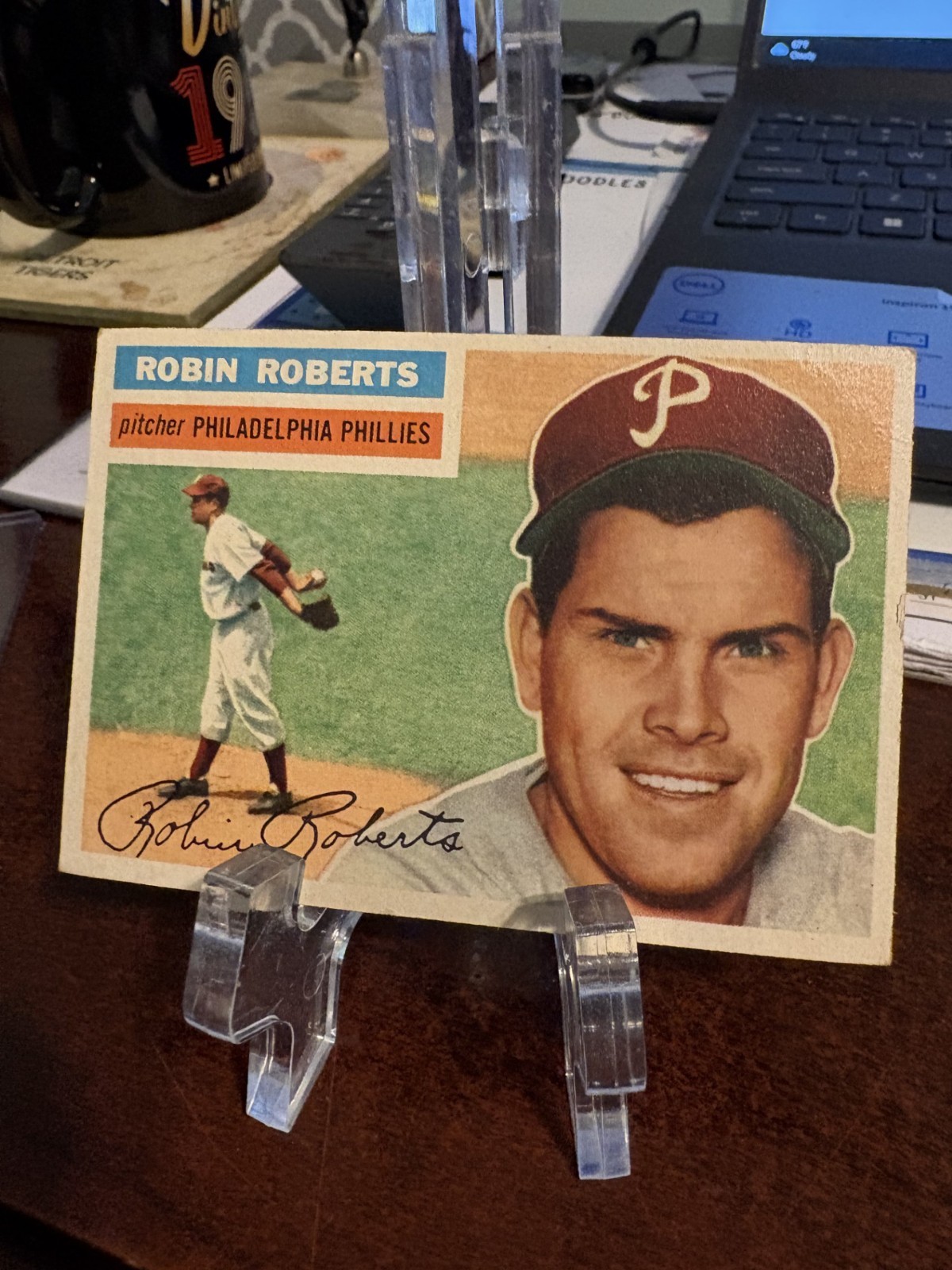 Robin Roberts Philadelphia Phillies  1956 Topps #180 VG/EX Nice Card