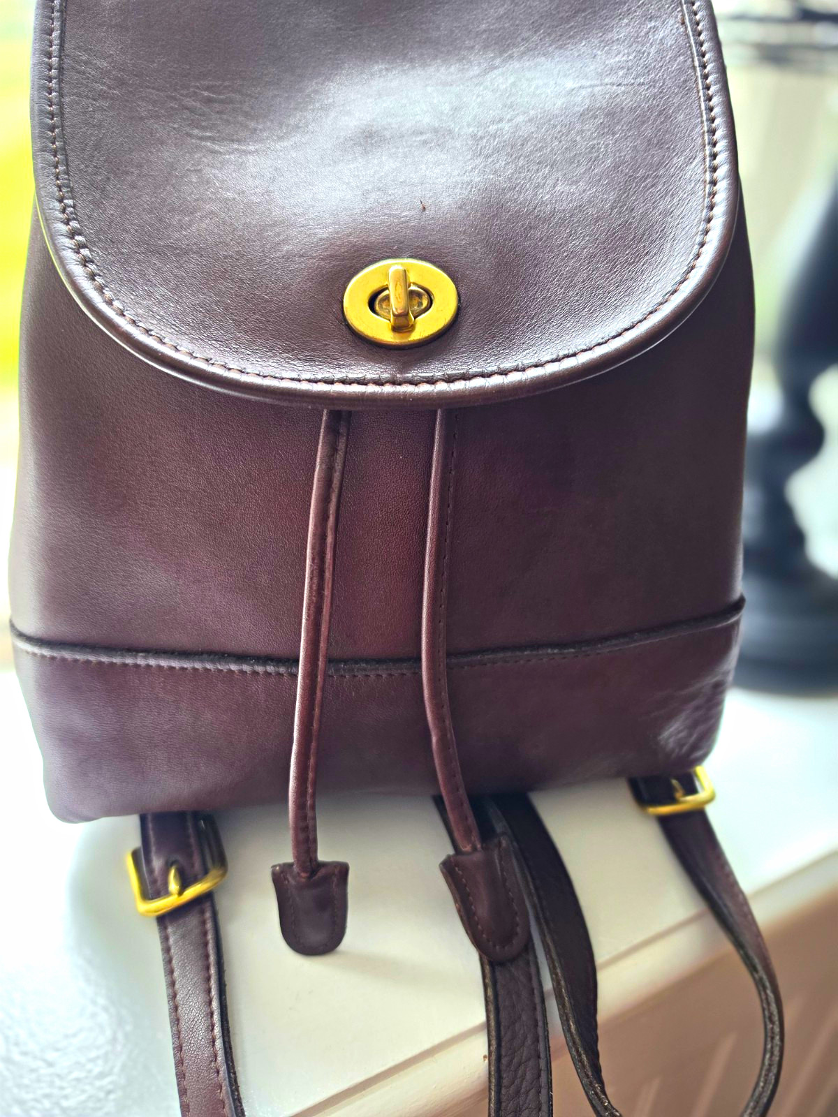 Vintage Coach Large Daypack 9791 Mahogany Leather Made In USA Classic Vintage Coach Large Daypack 9791 Mahogany Leather Made In USA Classic