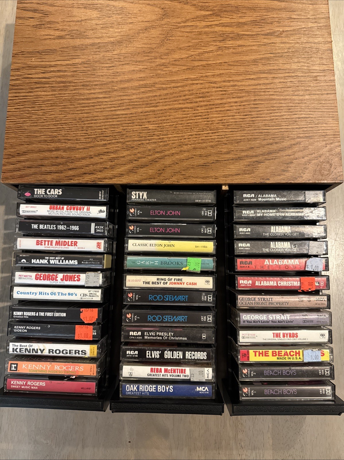 Cassette Tape Lot Classic Country & Rock 80’s 90’s 36 Ct Vintage Holder Included