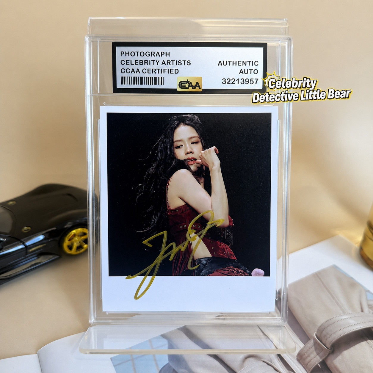 Jisoo BLACKPINK Signed 4 Inch Kpop Photo Music Memorabilia Collectible Gift