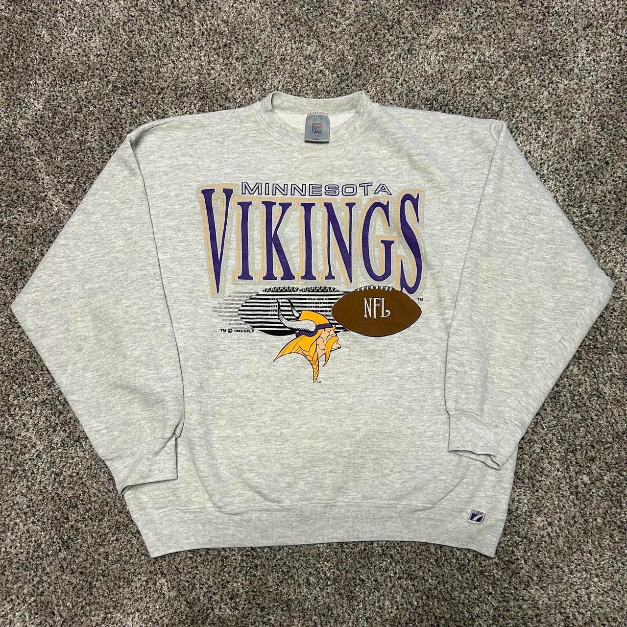 1992 vintage Minnesota Vikings NFL Football logo 7 crewneck sweatshirt VK16083