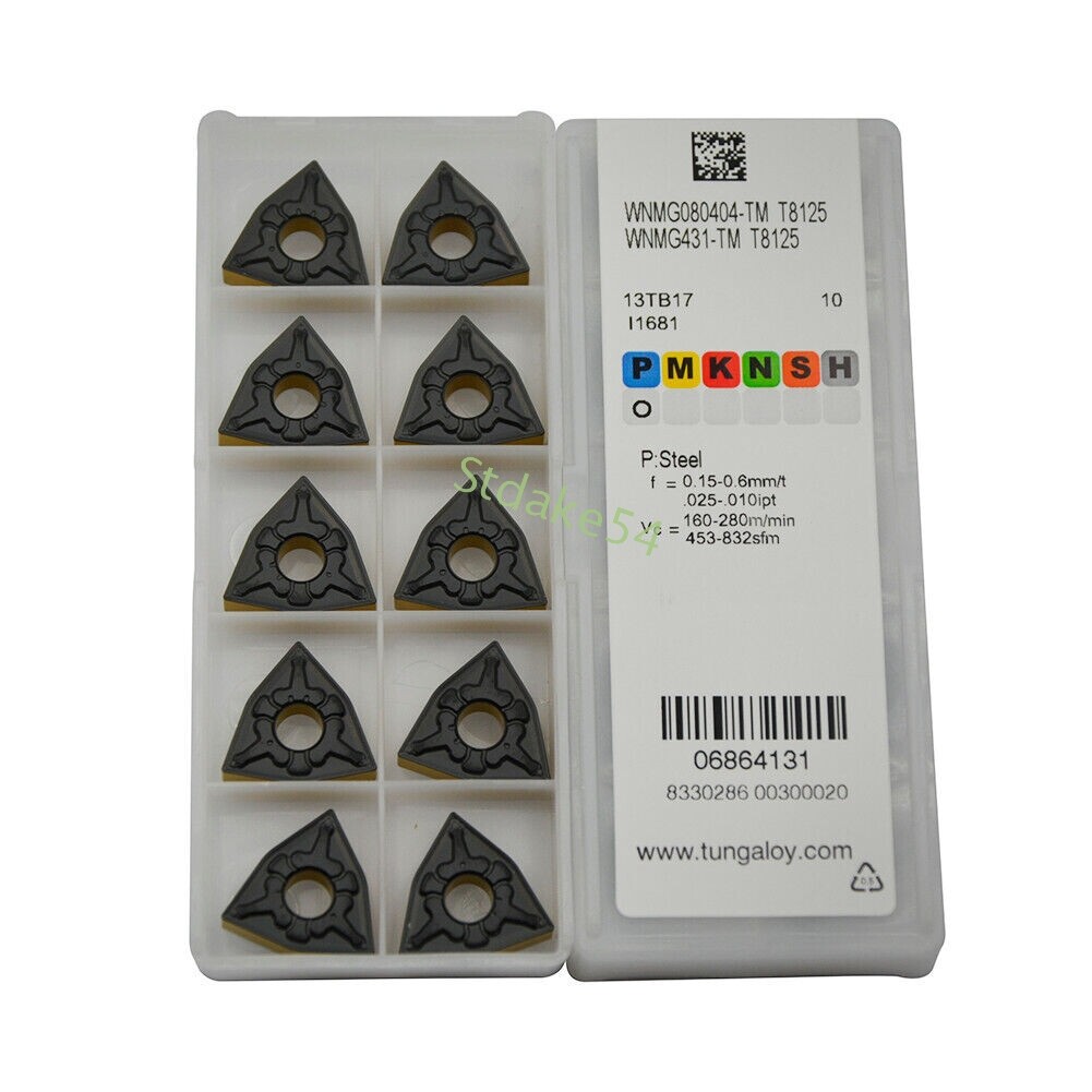 New Tungaloy WNMG080404-TM WNMG431-TM T8125, CNC Carbide Inserts 10pcs New Tungaloy WNMG080404-TM WNMG431-TM T8125, CNC Carbide Inserts 10pcs