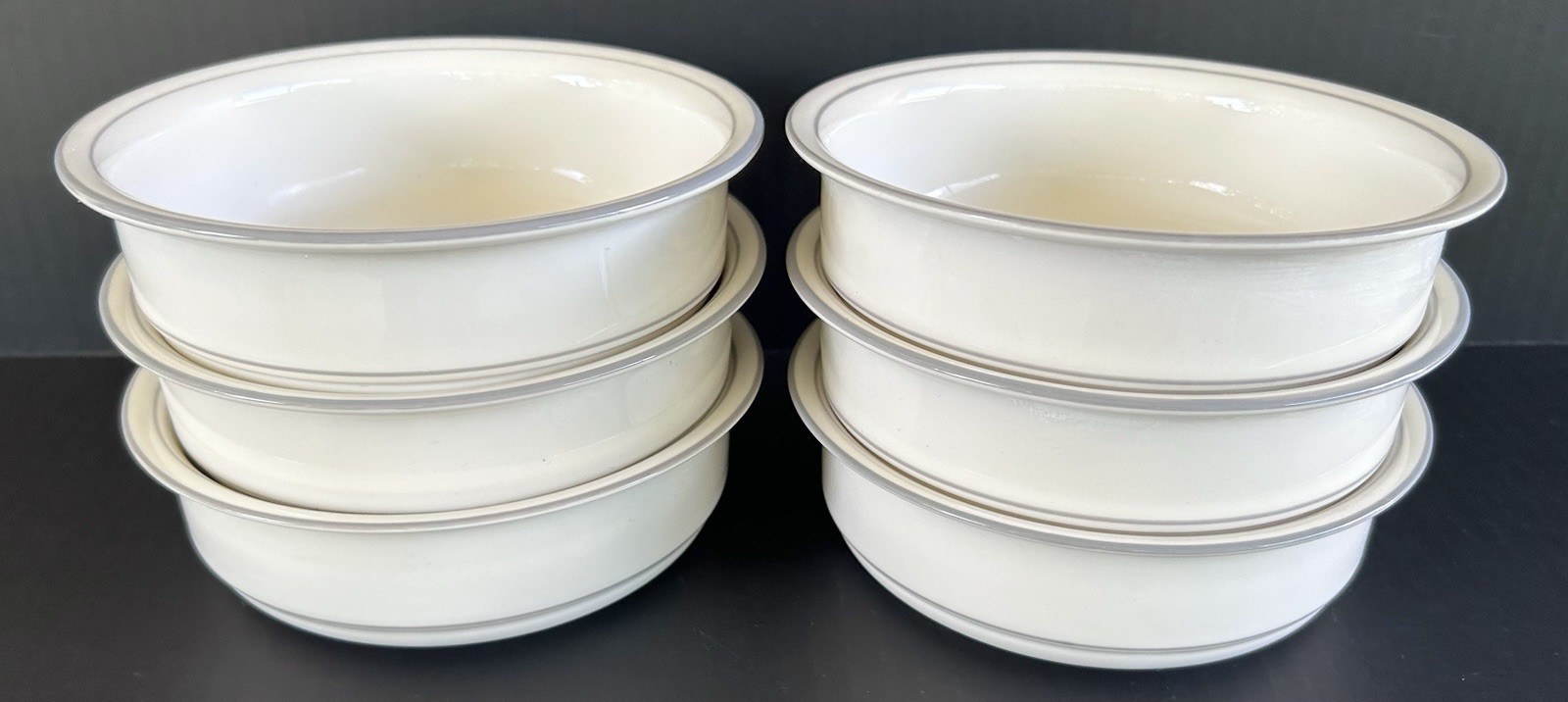 Lenox Chinastone For The Grey Patterns Soup Cereal Bowls 6 1/4\ Lenox Chinastone For The Grey Patterns Soup Cereal Bowls 6 1/4\