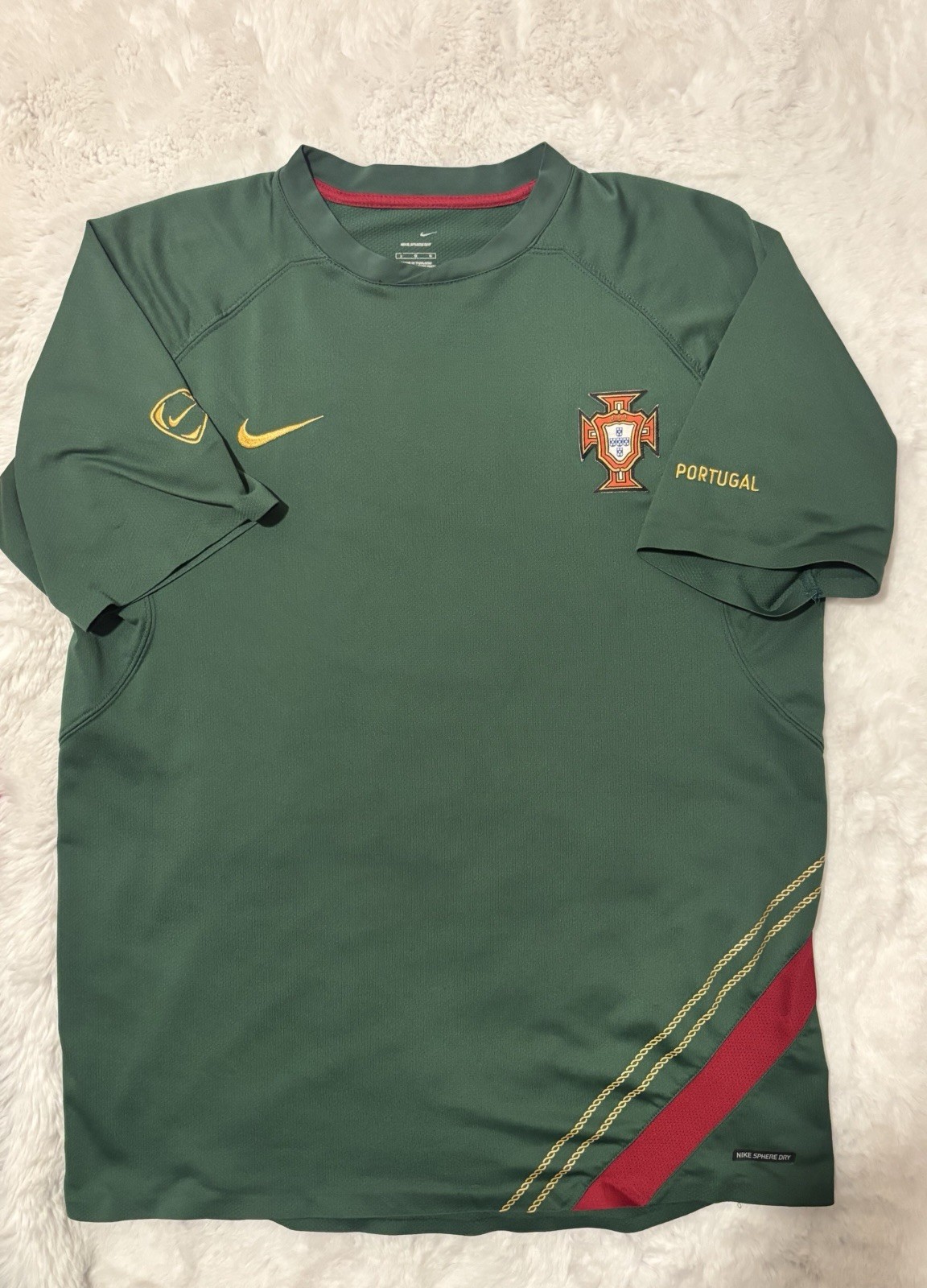 Vintage 2005 2006 Nike Portugal Training Jersey Sphere Dry Green Mens Large