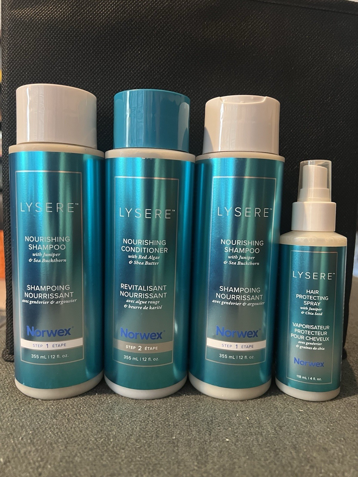 Norwex Lysere Hair Care Set; Full-size Shampoo, Conditioner, Protecting Spray