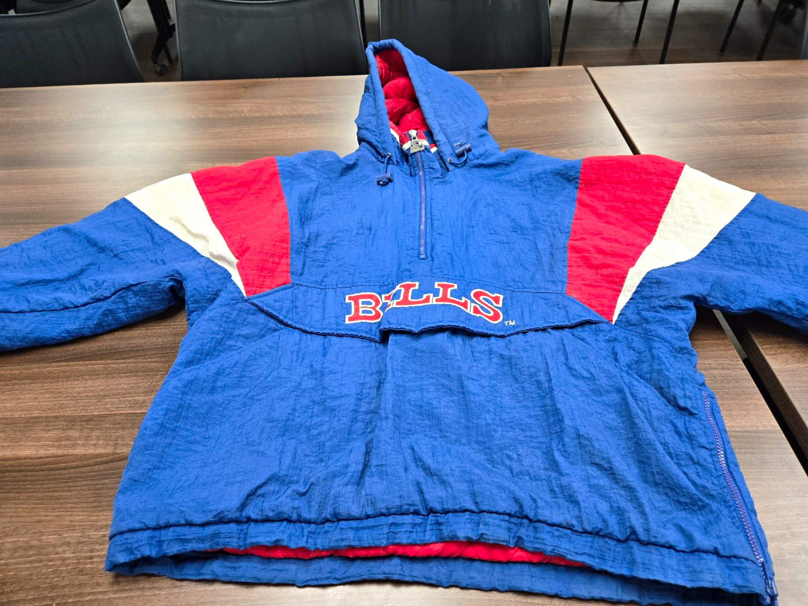 Vintage 1990's Starter Buffalo Bills NFL Hooded Pullover Jacket Vintage 1990's Starter Buffalo Bills NFL Hooded Pullover Jacket