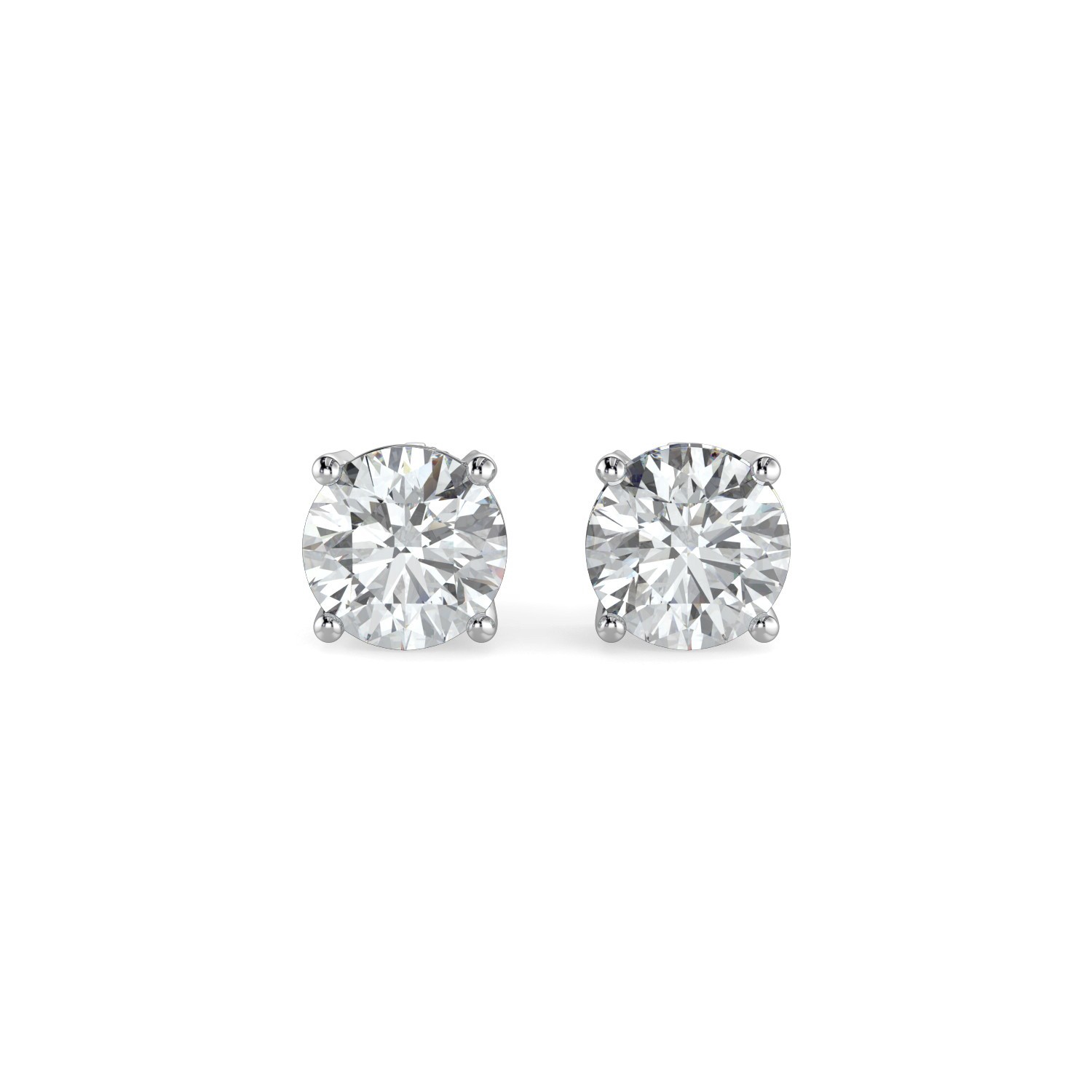 0.40-4Ctw Lab Grown Diamond Stud Earrings 14K Gold Round Cut 4 Prong Screw Back