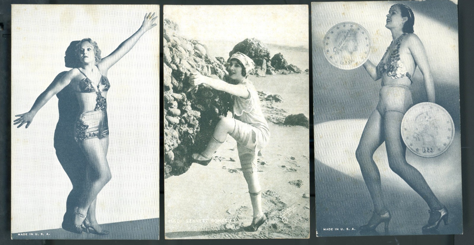 3 Vintage 1940-50s Postcard Young Lady PIN-UP Bathing Beauties 3 Vintage 1940-50s Postcard Young Lady PIN-UP Bathing Beauties