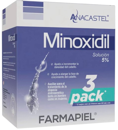 Solución 5% Anacastel, Tratamiento Capilar Anticaída Cabello, Barba y Bigote