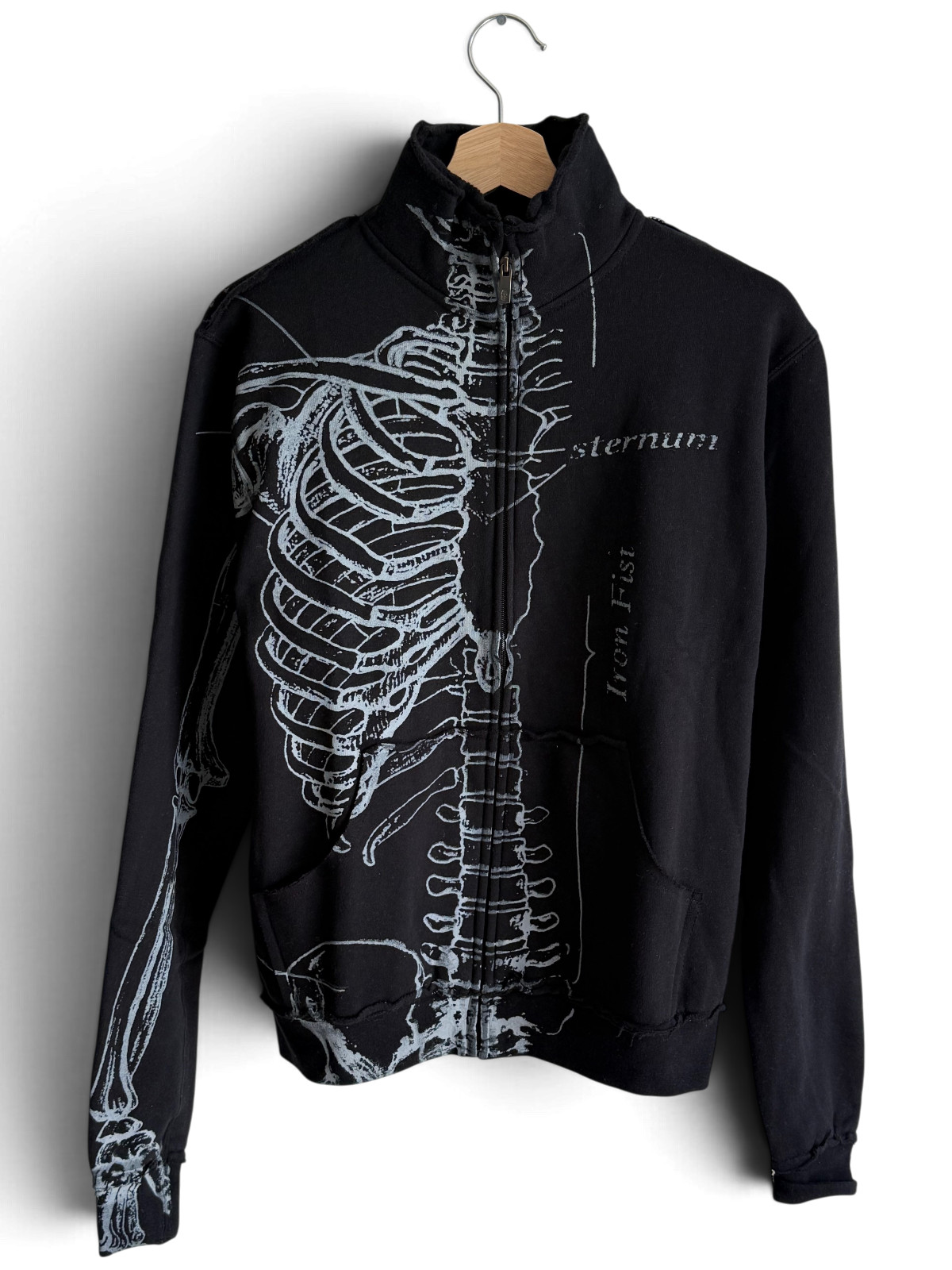 Iron Fist Y2K Skeleton Anatomical Zip Up Jogger  Black  Gothic Punk 2000\'s NWT