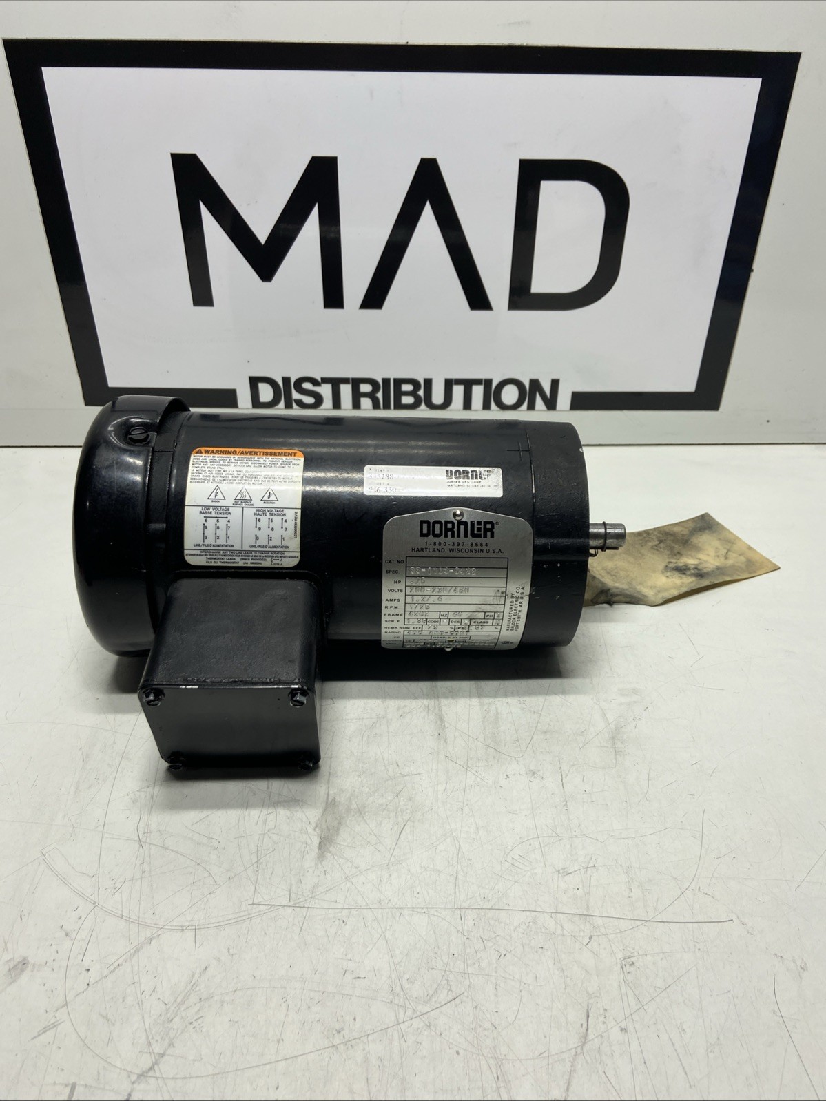 DORNER ELECTRIC MOTOR 33-1163-0422 3 PHASE .25 HP 208-230/ 460 VOLTAGE DORNER ELECTRIC MOTOR 33-1163-0422 3 PHASE .25 HP 208-230/ 460 VOLTAGE