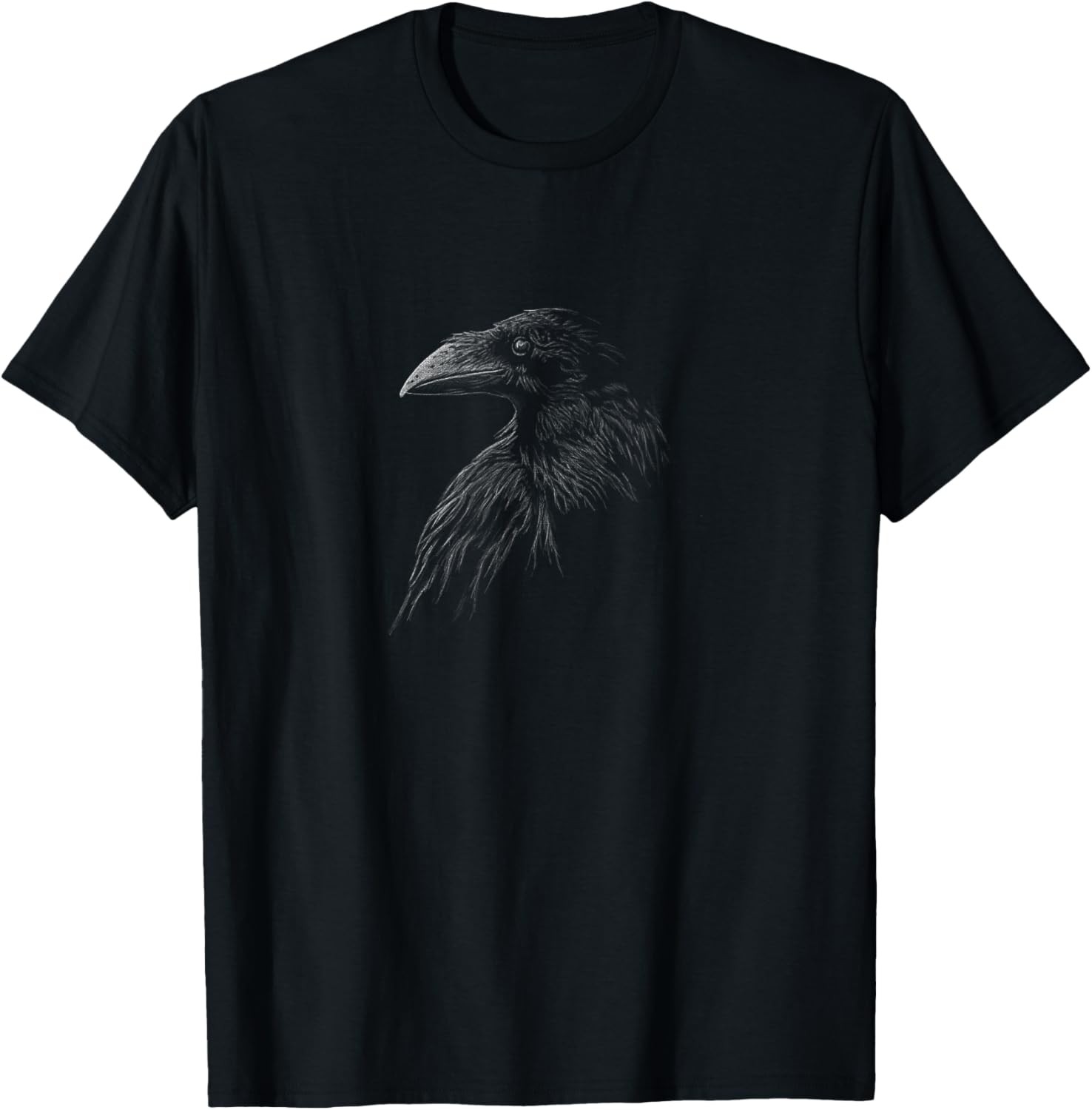 Mystical black raven illustration crow artwork T-Shirt