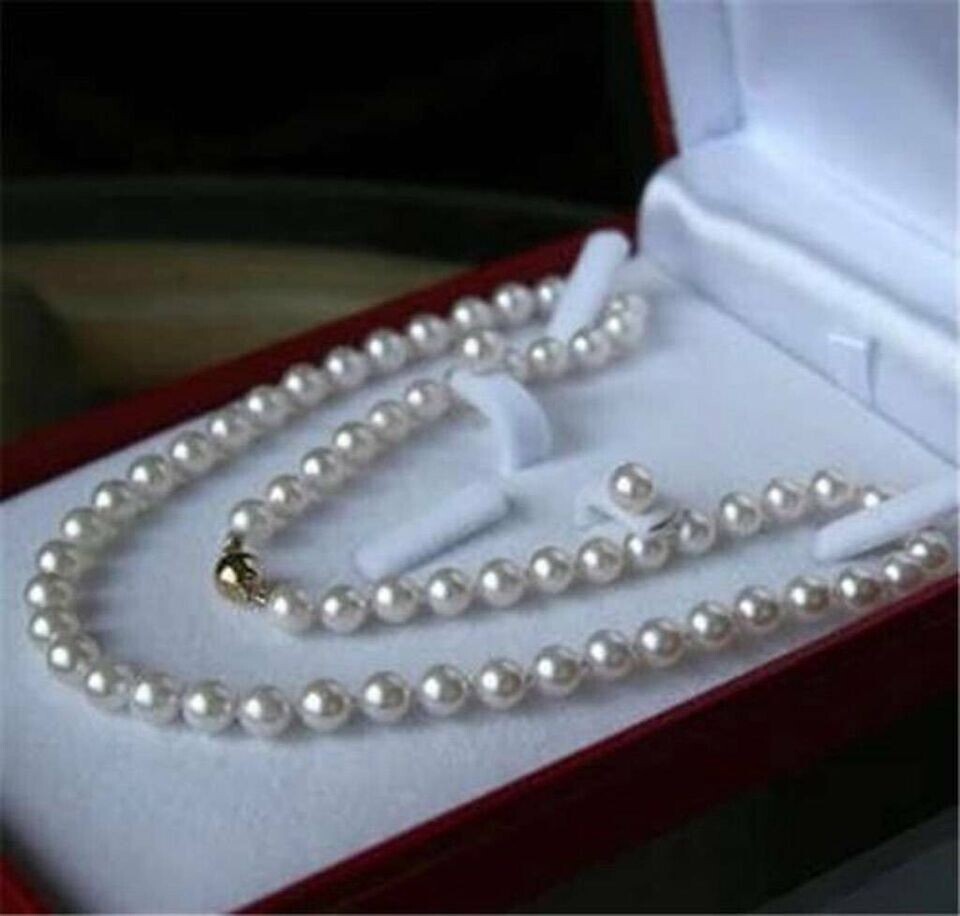 beautiful AAA++ 8-9MM Natural White Akoya Pearl Necklace　20