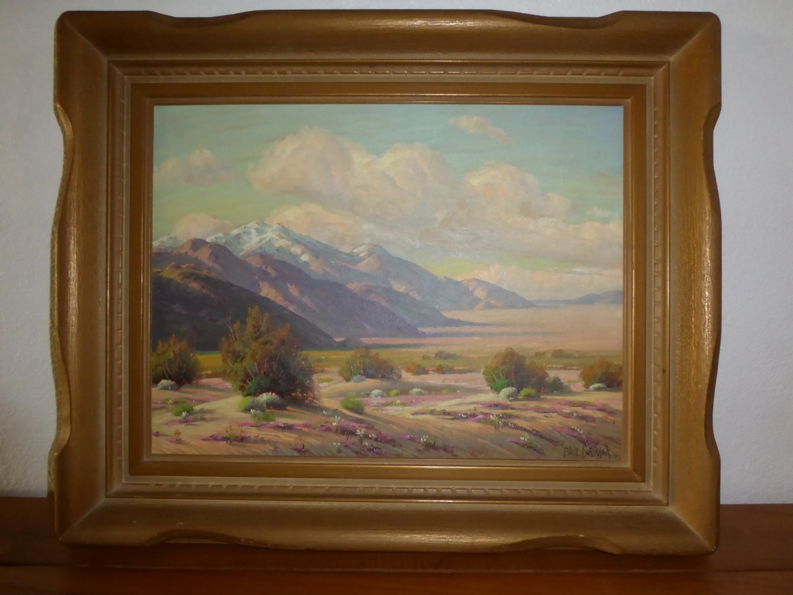 Paul Grimm Desert Painting California Impressionist San Jacinto 1960 16x12\