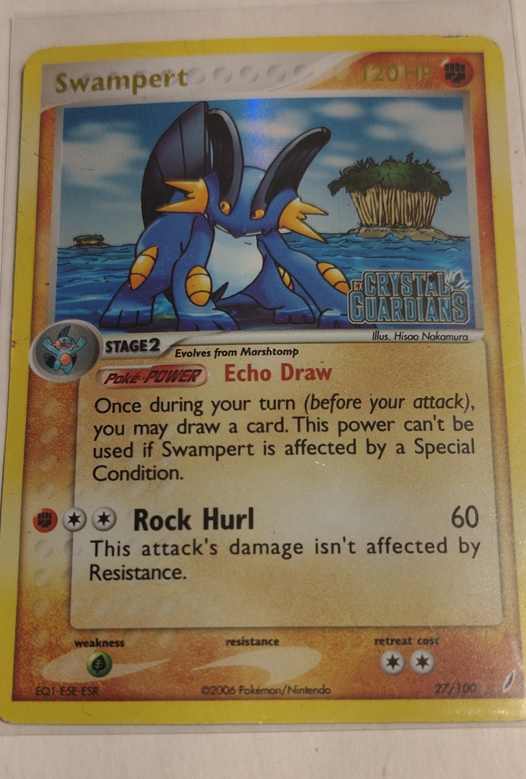 Swampert 27/100 EX Crystal Guardians Reverse Holo Swampert 27/100 EX Crystal Guardians Reverse Holo