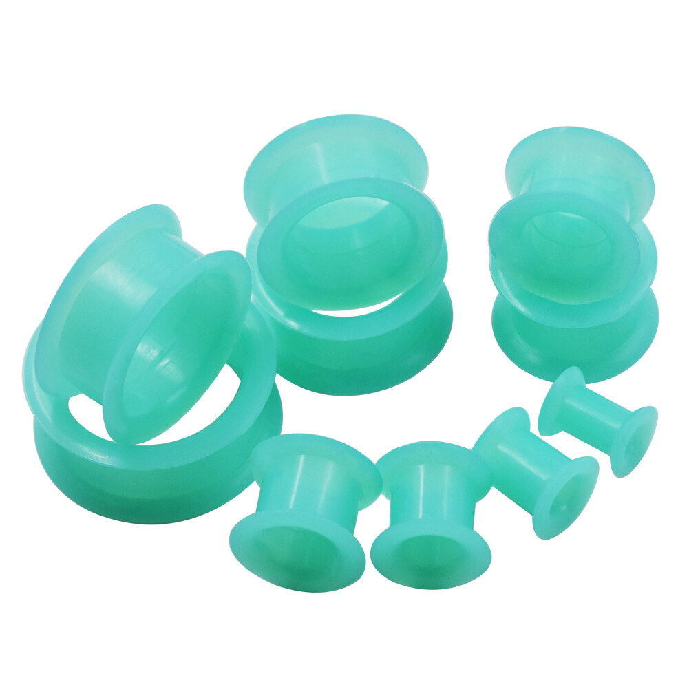 2PCS Thick Silicone Ear Plugs Soft Tunnels Flesh Gauges Stretchers 2G-1 Inch