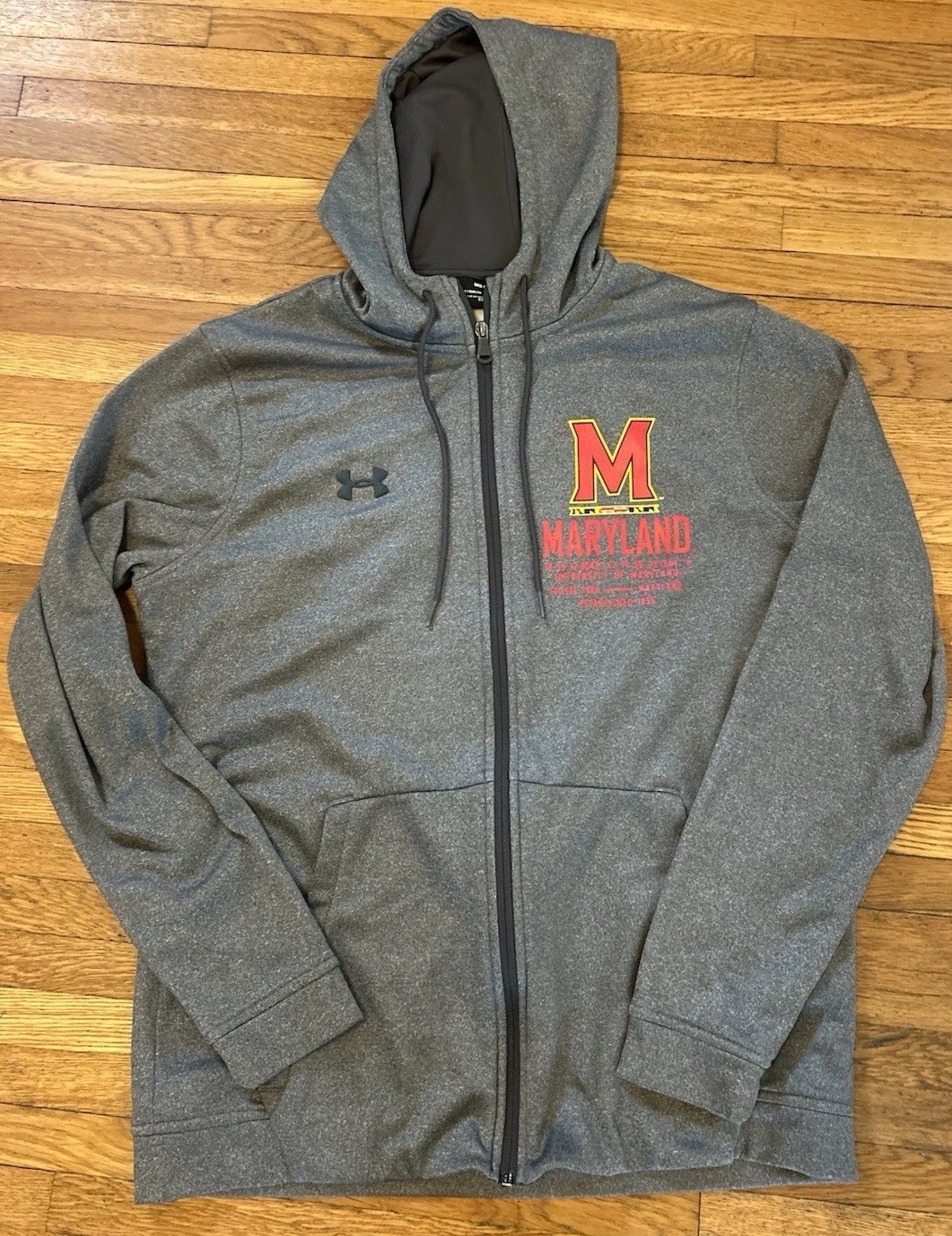 Under Armour Maryland Terrapins Hoodie Men’s Medium Gray Full Zip Sweatshirt Under Armour Maryland Terrapins Hoodie Men’s Medium Gray Full Zip Sweatshirt