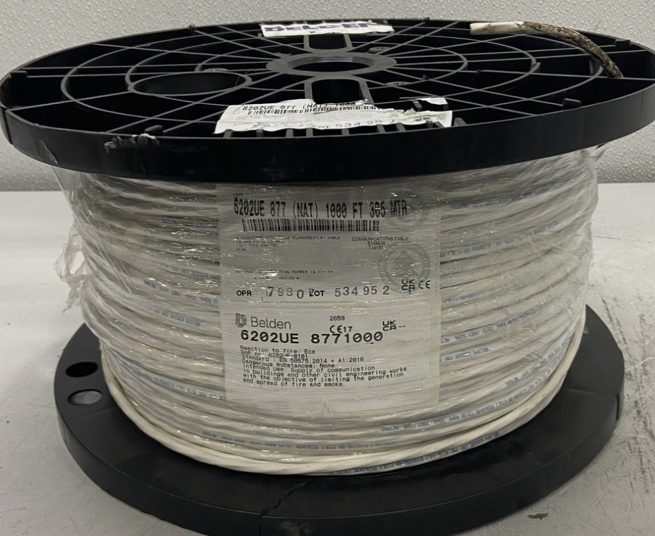 Belden 16 AWG 4 Conductor Unshielded CMP Plenum Security Cable 1000\' Gray 6202UE Belden 16 AWG 4 Conductor Unshielded CMP Plenum Security Cable 1000\' Gray 6202UE