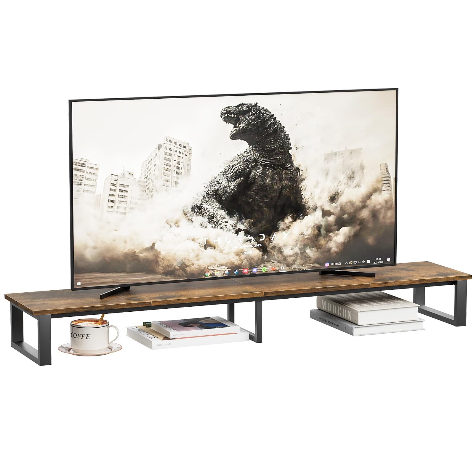 aboxoo 59 Large TV Riser Stand for 32-75 Inch TV, TV Shelf with Steel Legs
