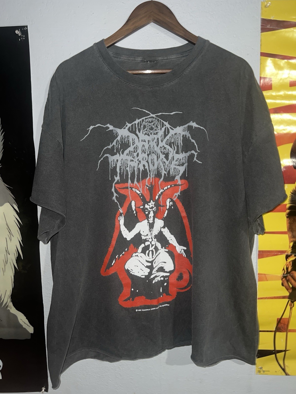 Vintage 1992 Darkthrone True Norwegian Black Metal Band Tee 2XL RARE Y2K Mayhem