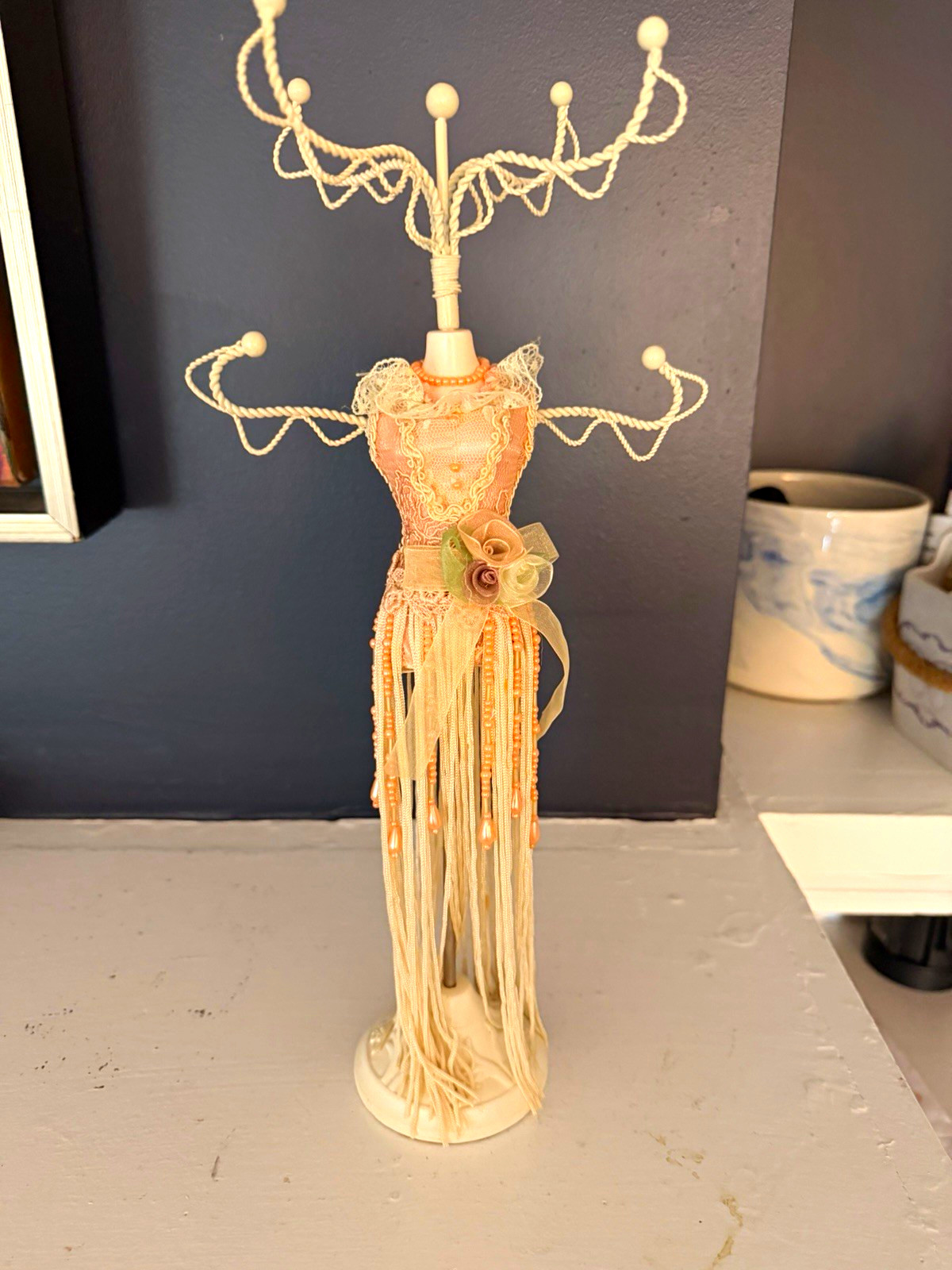 Metal Female Torso Hanging Mannequin Jewelry Holder, Abstract Matte