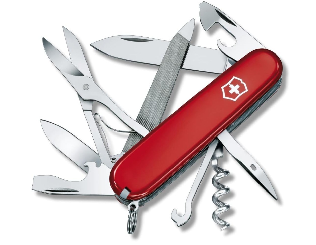 New Victorinox Mountaineer Swiss Army Knife 18 Function, 1.3743 -Red New Victorinox Mountaineer Swiss Army Knife 18 Function, 1.3743 -Red