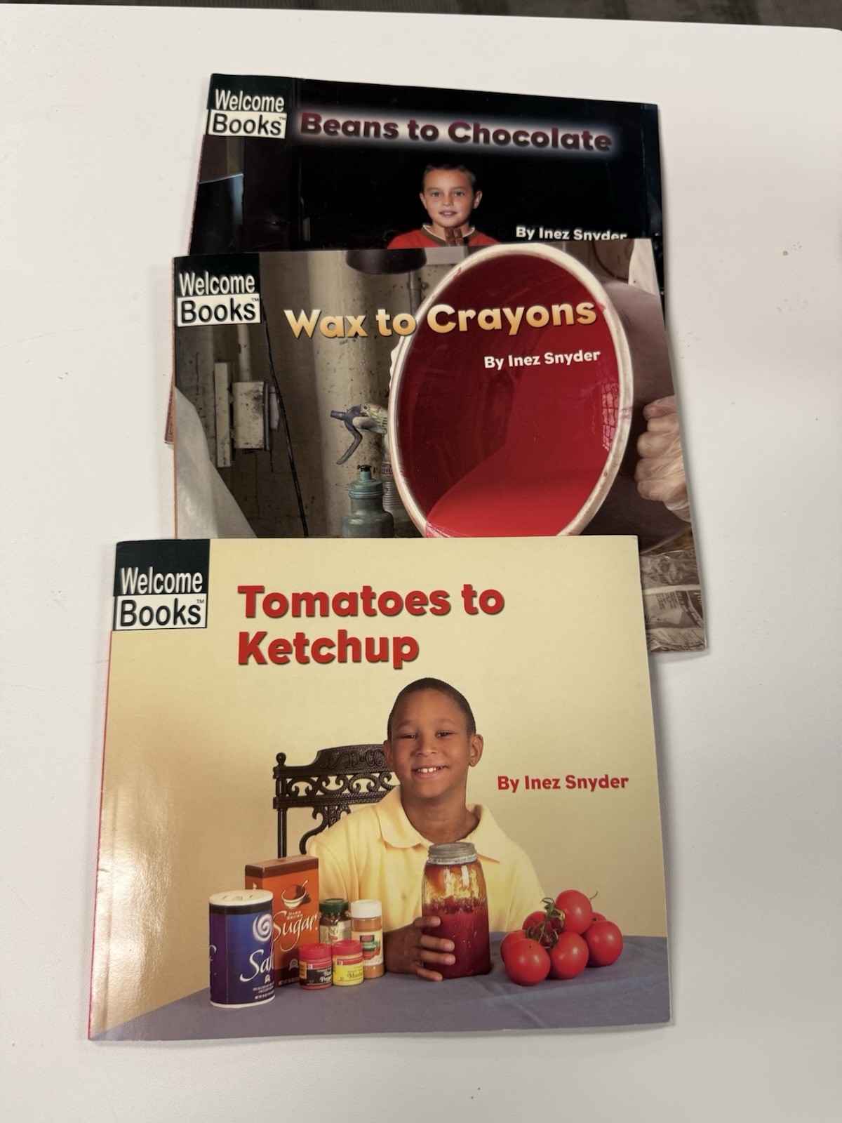 Scholastic Welcome Books How Things Are Made Lot of 3 Beans Wax Tomatoes