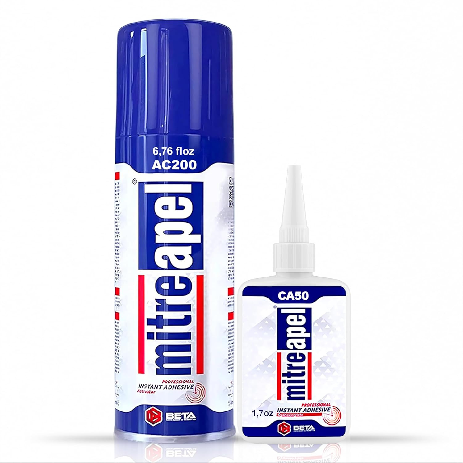 MITREAPEL CA Glue with Activator (1.7Oz-6.7 Floz) Instant Bond Professional Cyan