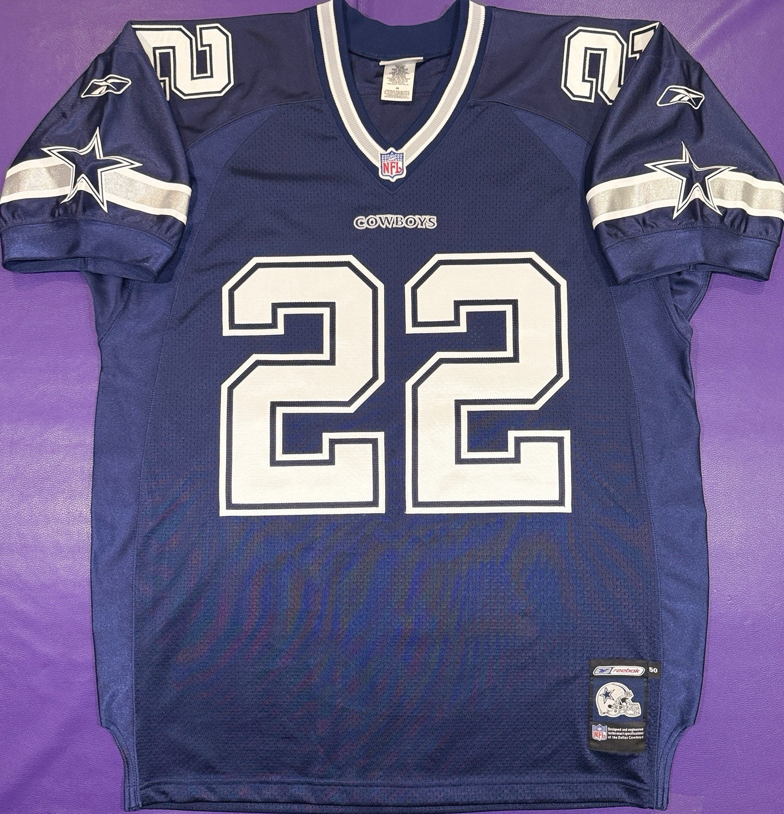 Authentic Emmit Smith #22 Dallas Cowboys Helmet Tag On Field Reebok Jersey 50 Authentic Emmit Smith #22 Dallas Cowboys Helmet Tag On Field Reebok Jersey 50