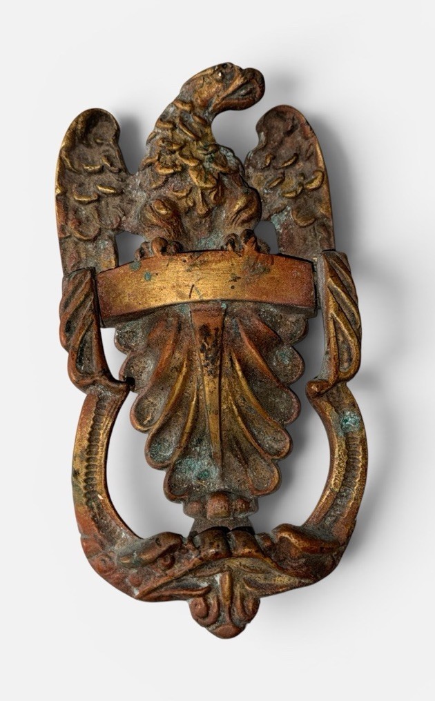 Antique Brass Federal Eagle Door Knocker Colonial Fantastic Patina