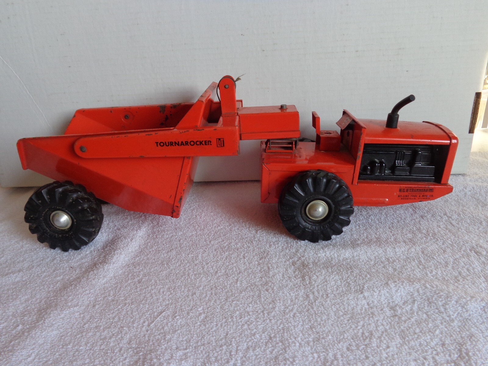 *Vintage Early 50\'s Nylint Tournarocker Pressed Steel Dump Earth Mover 17 Inches *Vintage Early 50\'s Nylint Tournarocker Pressed Steel Dump Earth Mover 17 Inches