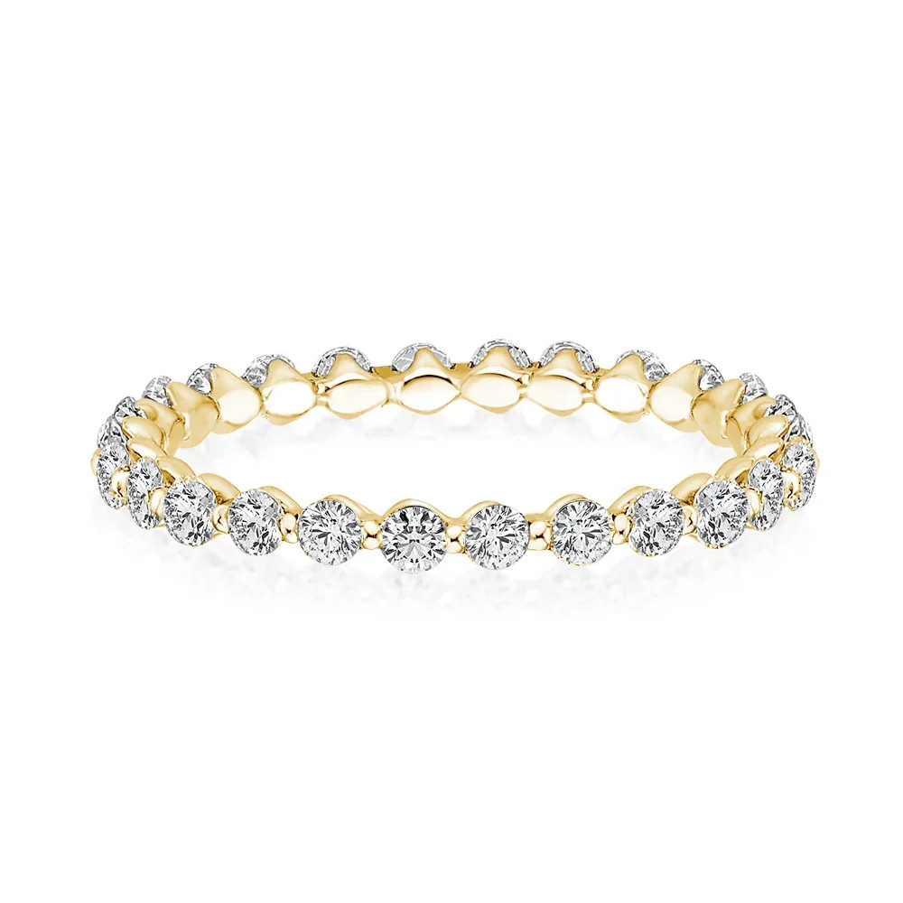 Rodiffy Moissanite Sterling Silver Yellow Gold Plated 1.0 Ct Round Cut Full