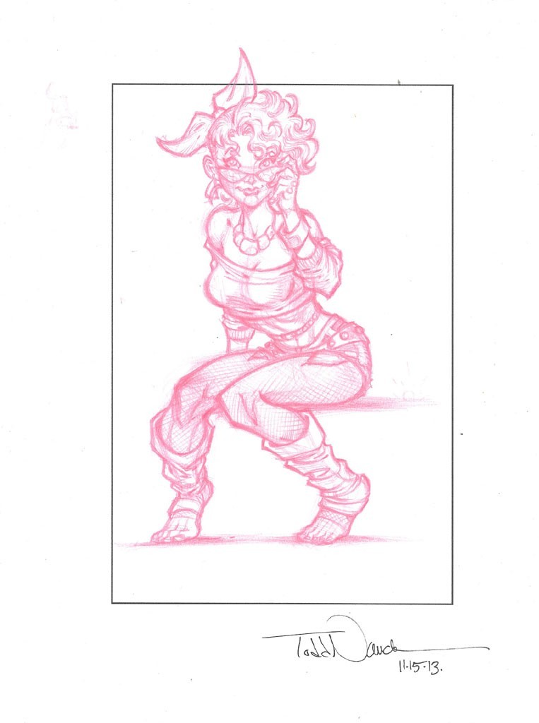 Todd Nauck Boom-Boom Original Prelim Pencil Sketch Signed 2013 X-Men New Mutants