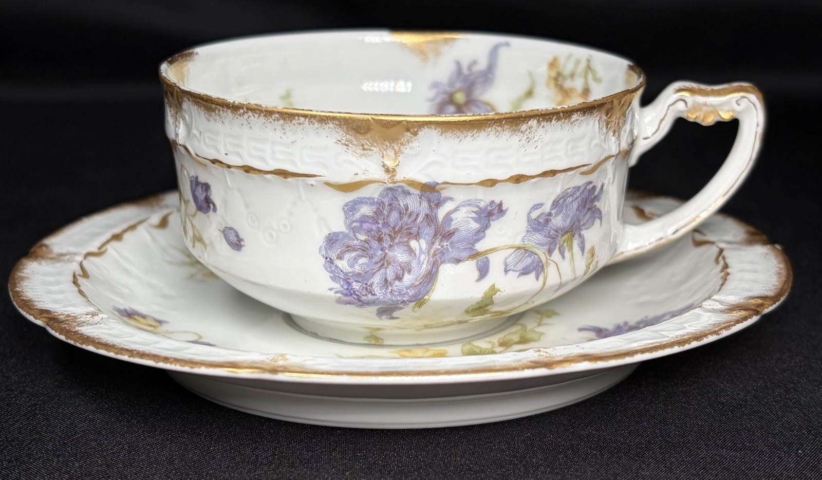 ATQ Haviland & Co. Limoges J.W. Putts & Co. Baltimore MD Teacup & Saucer c1900