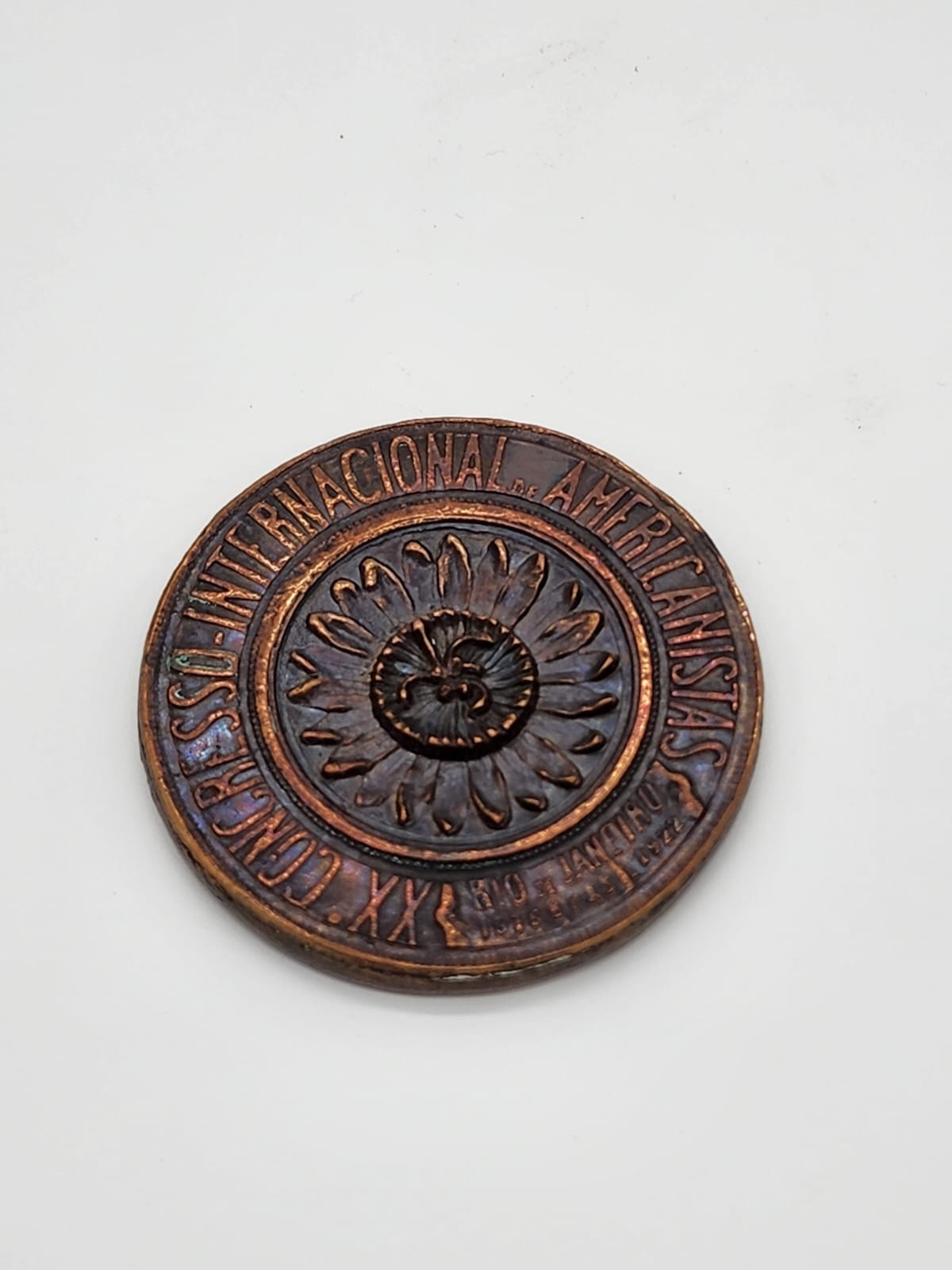 Antique International Congress of Americanists Bronze Medal – C.A.I. – Allegoric