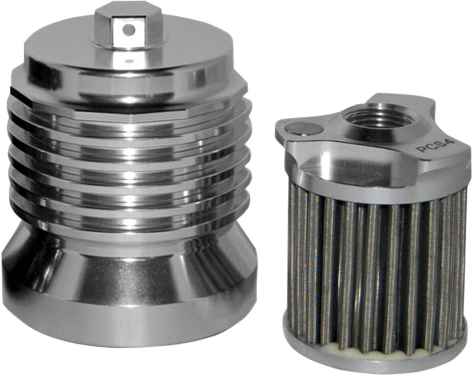 PC Racing FLO Spin-On Stainless Steel Oil Filter Polished PCS4C PC Racing FLO Spin-On Stainless Steel Oil Filter Polished PCS4C